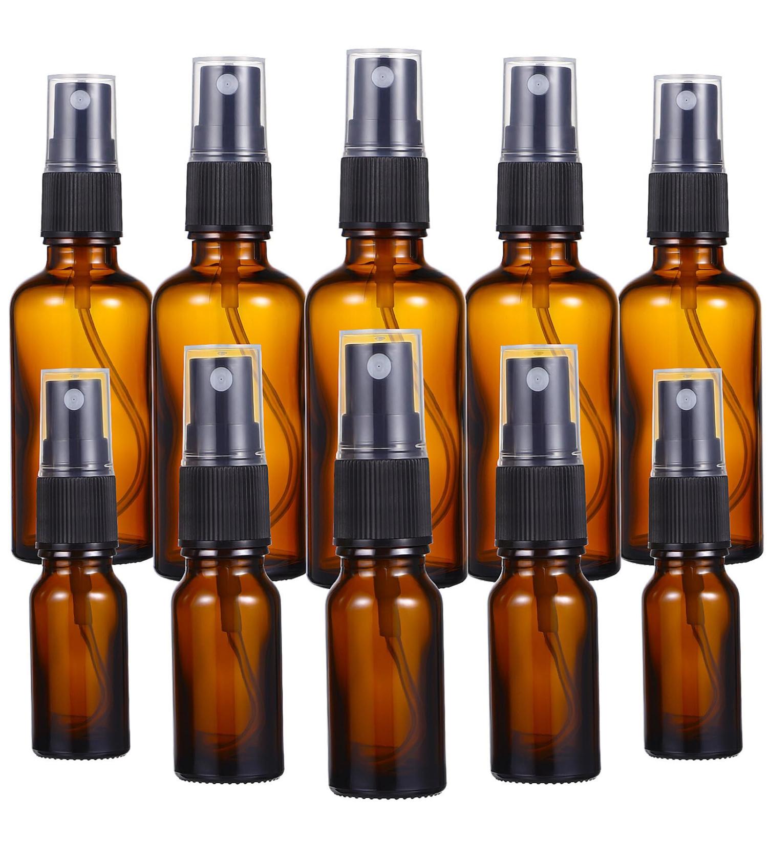 Buy Healvian 10 Pack Brown Glass Spray Bottles - 10ml & 50ml Portable Atomizers for Essential Oils & Travel - Buy Online on GoSupps.com