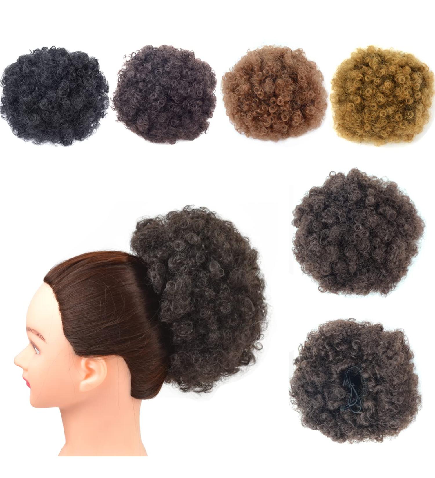 Short Synthetic Afro Puff Drawstring Ponytail Extension - Medium 4# Kinky Curly Ponytail for Natural Hair - Buy Online on GoSupps.com