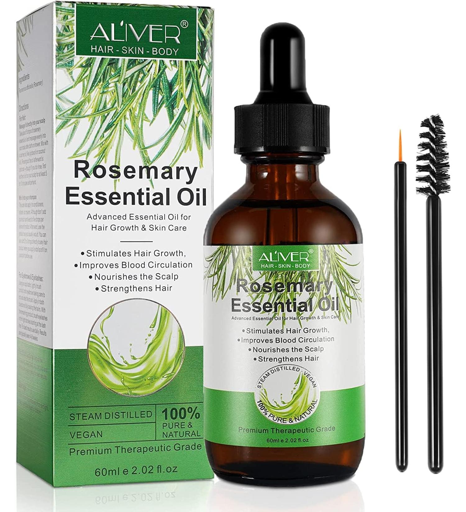 Rosemary Oil For Hair Growth Skin Care Eyelashes & Eyebrows. Rosemary Oil Stimulates & Strengthens Hair Growth Oil Pure Rosemary Essential Oil Hair oil For Men & Women (60ml) - Buy Online on GoSupps.com