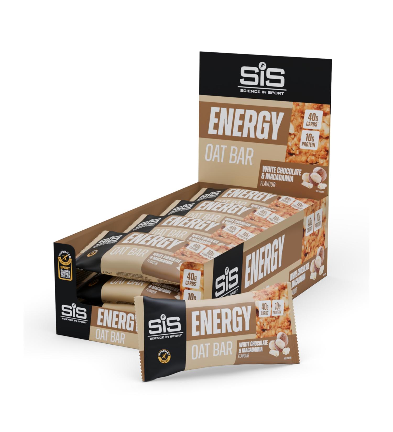 Science in Sport Energy Oat Bar 70g 12pack white chocolate & macadamia Delicious with 40g carbohydrates and 10g proteins a tasty snack for during your training White Chocoloate & Macadamia 12 Count Pack of 1 - Buy Online on GoSupps.com