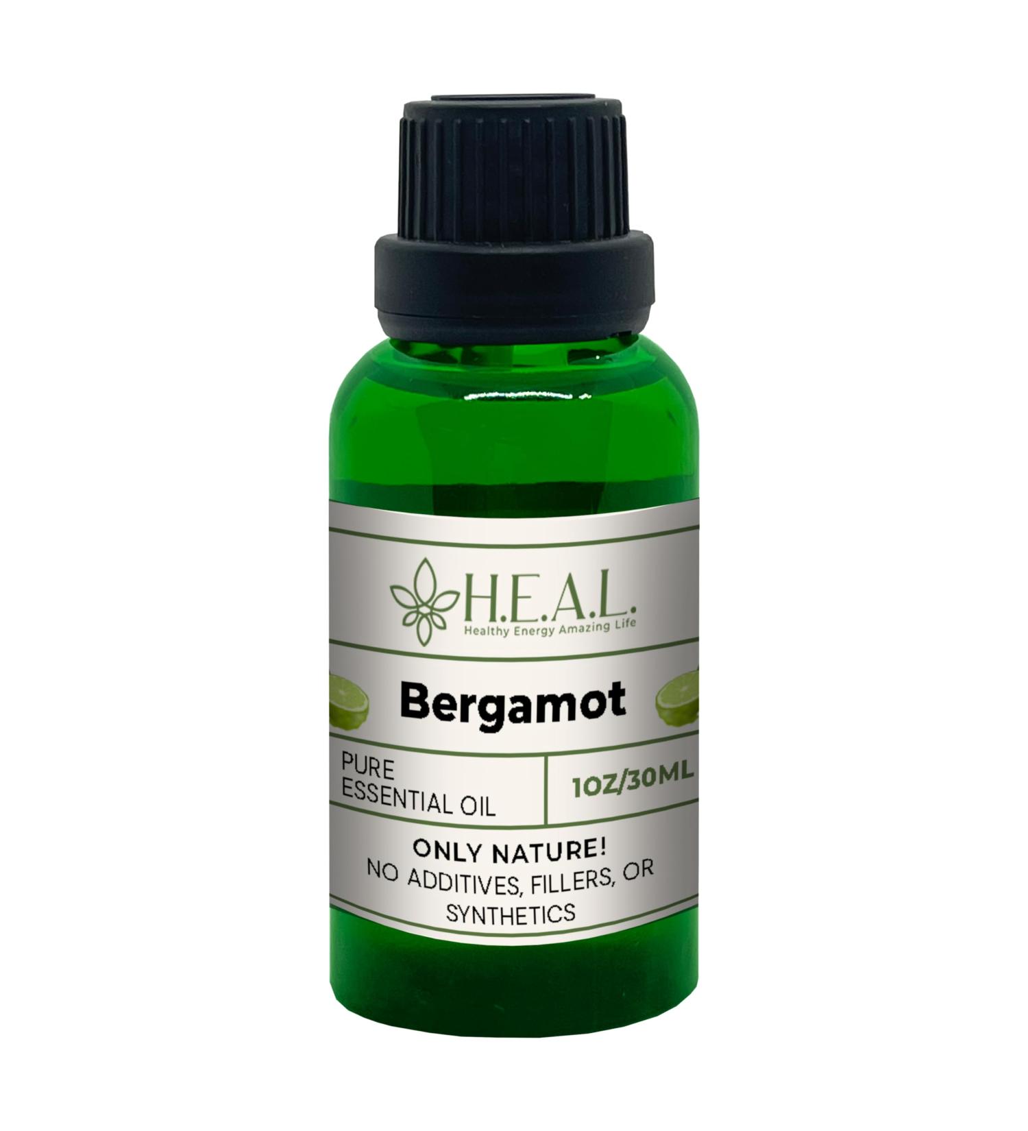 H.E.A.L. Bergamot Essential Oil 100% Pure Steam Distilled Citrus Bergamot Aromatherapy Oil for Diffusers & DIY Blends 1oz - Buy Online on GoSupps.com