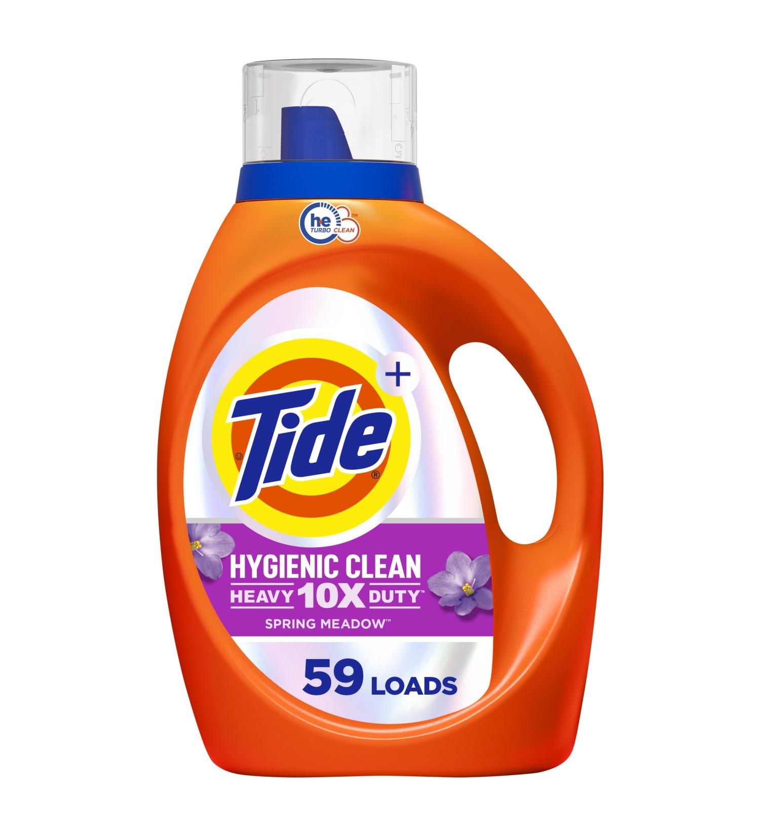 Tide Hygienic Clean Heavy 10X Duty Liquid Laundry Detergent - HE Compatible Spring Meadow Scent 59 Loads 84 fl oz - International Shipping Available - Buy Online on GoSupps.com