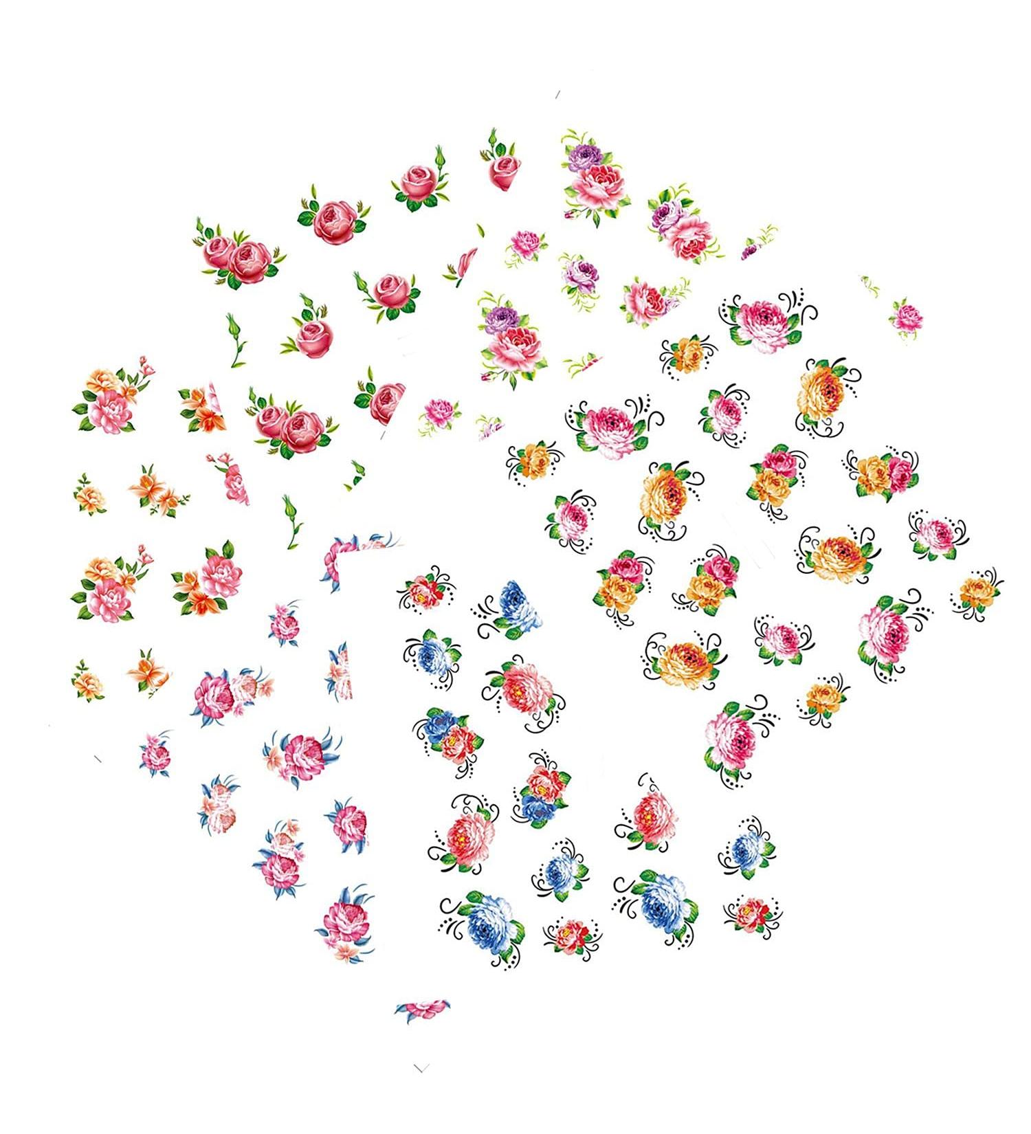 6 Sheets Women Hand-made Accessories Various Nail Stickers Water Sticker Decoration Flower Art - Buy Online on GoSupps.com