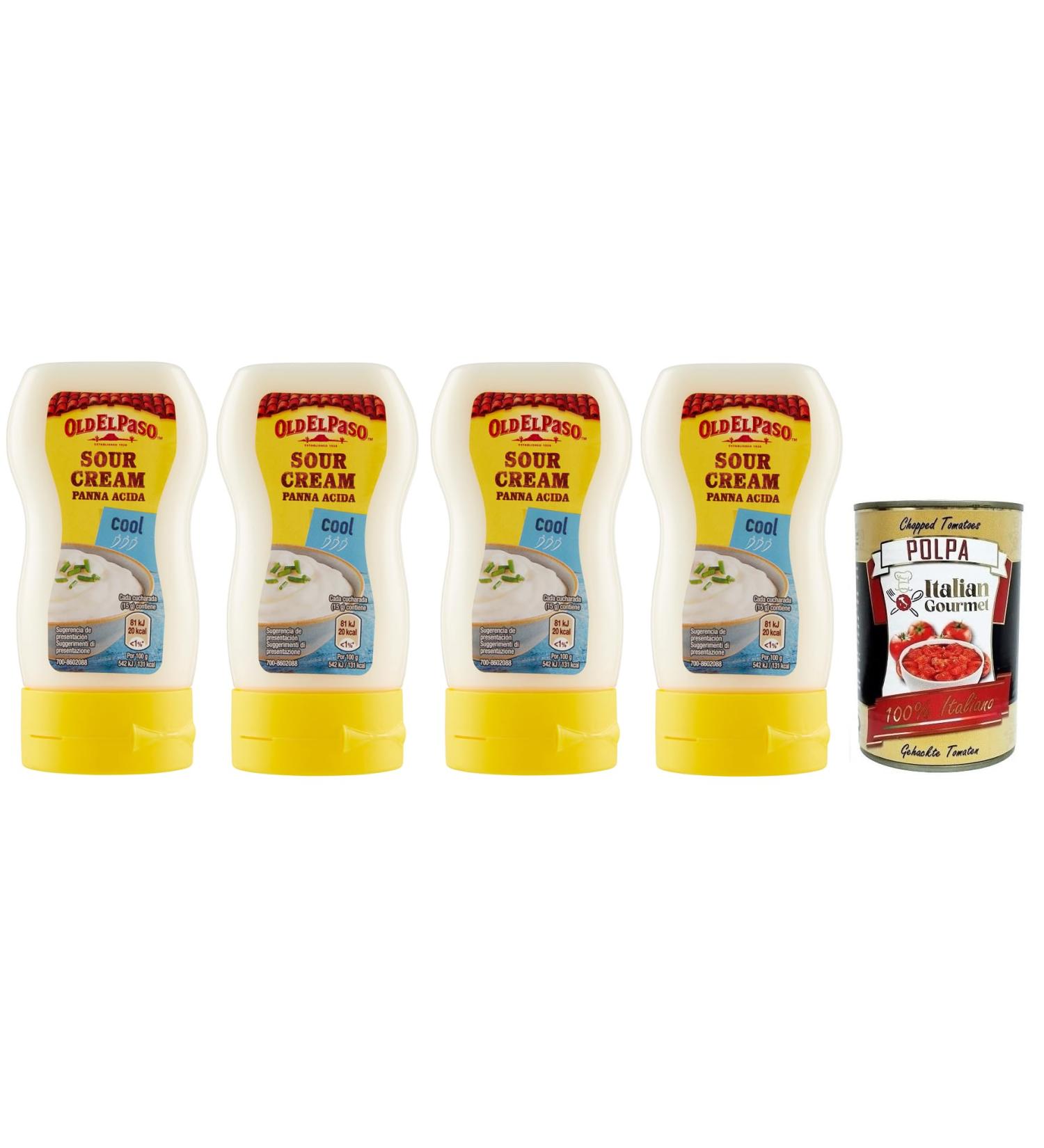  Italian Gourmet E.R. Old el Paso Panna Acida Sour Cream Condiment Sauces 230 g Mexican Flavour + Gourmet Polpa di Pomodoro Italian Box 400 g - Buy Online on GoSupps.com