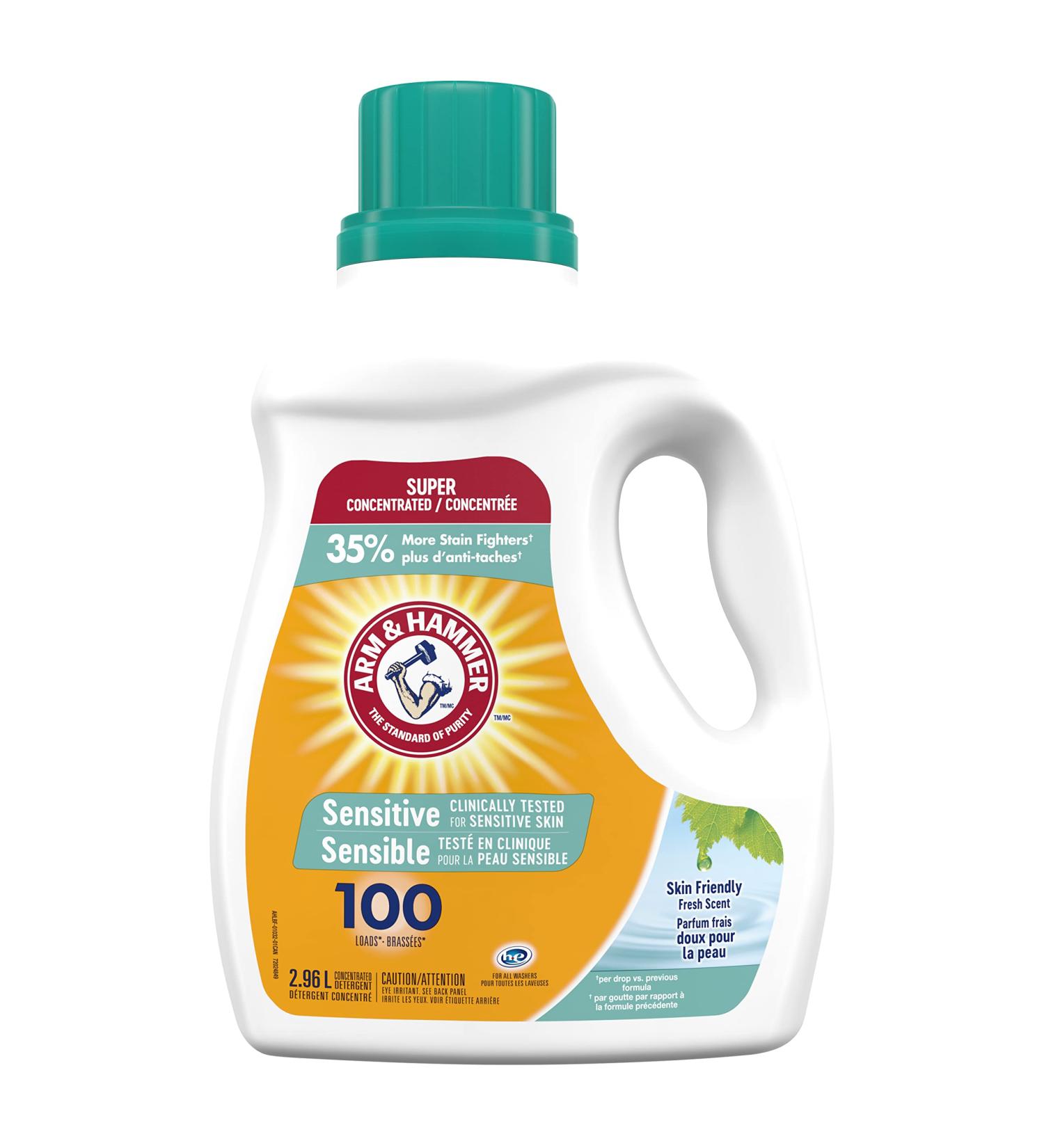 Arm & Hammer Liquid Laundry Detergent for Sensitive Skin Super Concentrated Skin Friendly Fresh Scent 100 Loads 2.96-L - Buy Online on GoSupps.com
