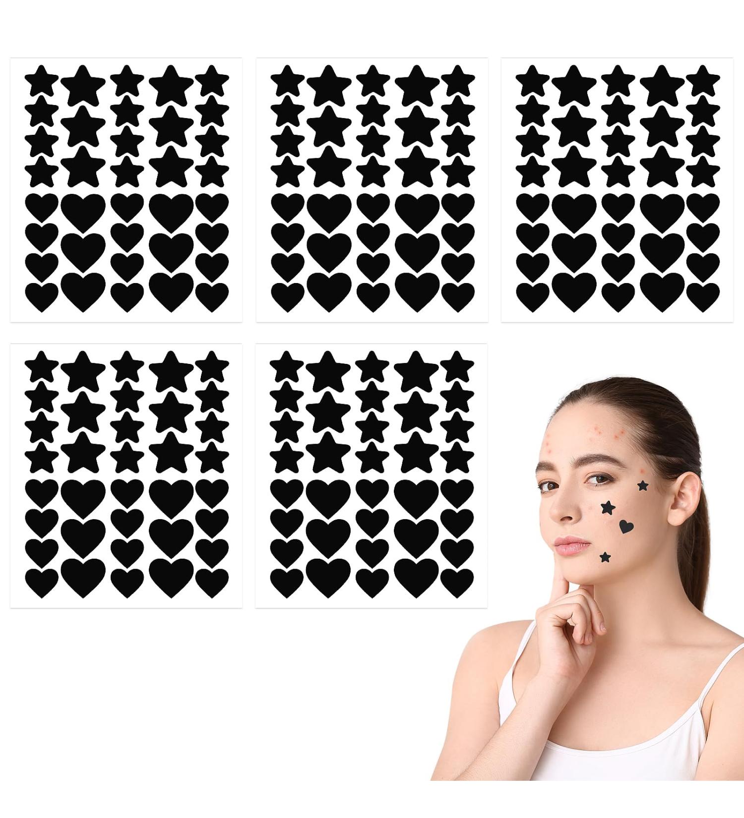 Sibba Face Pimple Patches - 180pcs Cute Hydrocolloid Star & Heart Shaped Spot Stickers for Pore Cleaning & Zit Absorption - Buy Online on GoSupps.com