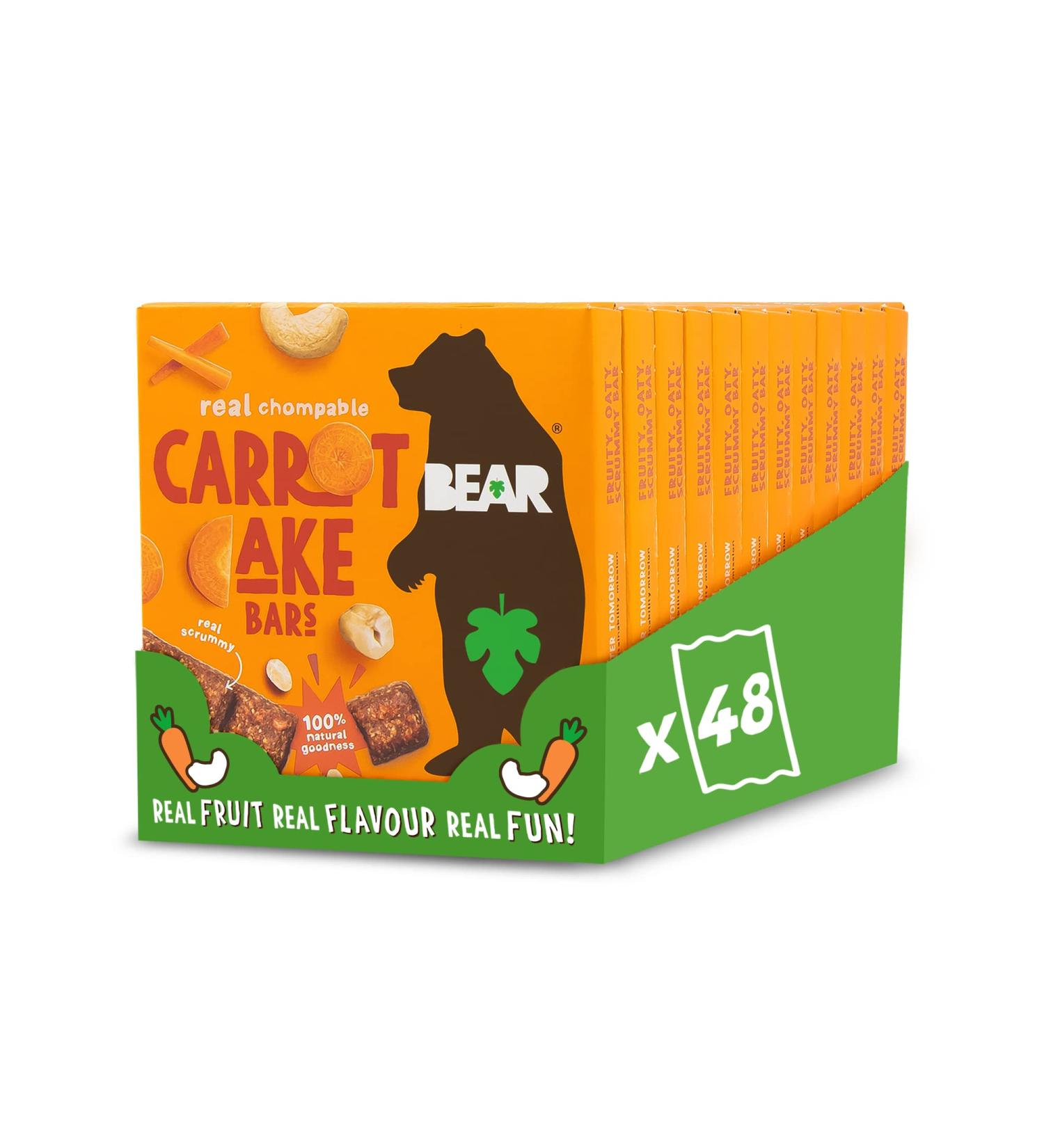 BEAR Carrot Cake Bars - Fruit Oat Nut - Healthy Snack - 27g (48 Count) - Buy Online on GoSupps.com