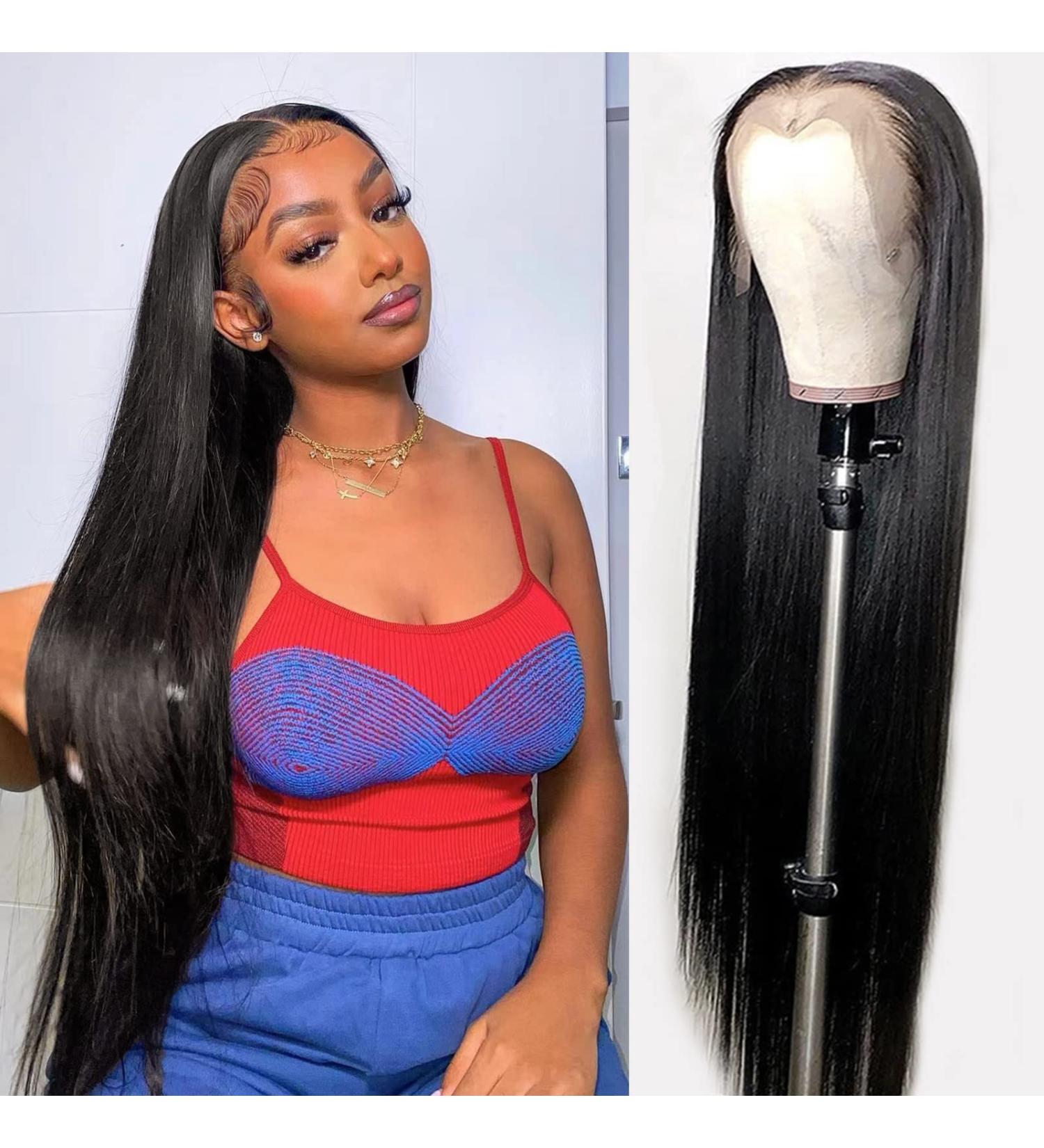 24 Straight Lace Front Human Hair Wig | HD Transparent Lace | 180% Density | Brazilian Virgin | Pre Plucked with Baby Hair - Buy Online on GoSupps.com