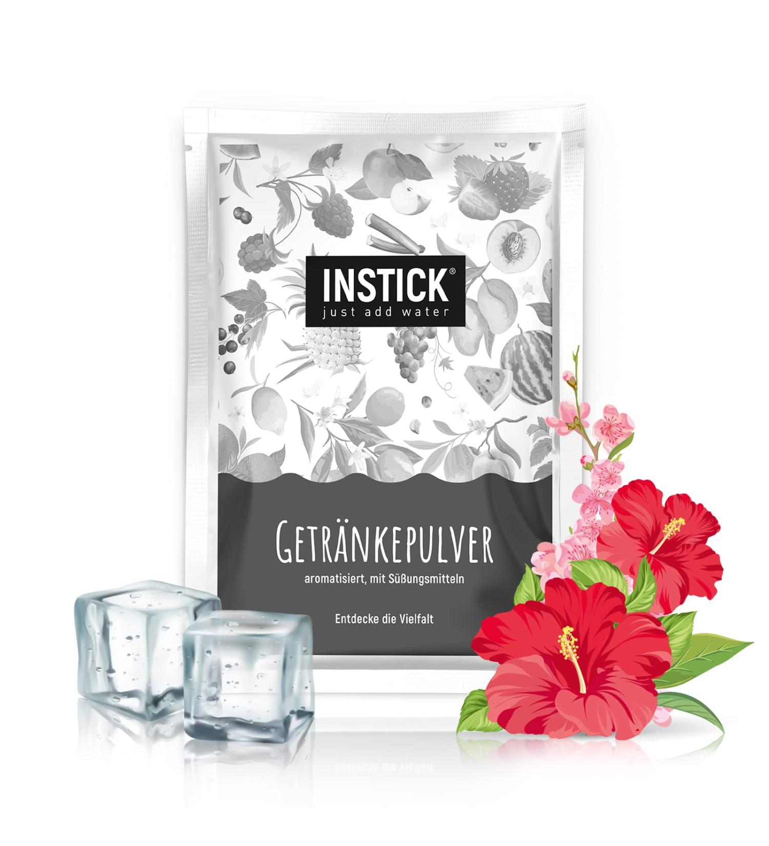 Buy Intick Sugar-Free Instant Iced Tea - Hibiscus & Cherry Blossom | Vegan Black Tea Powder | 18L Pack | Low Calorie & Vitamin C Rich - Buy Online on GoSupps.com