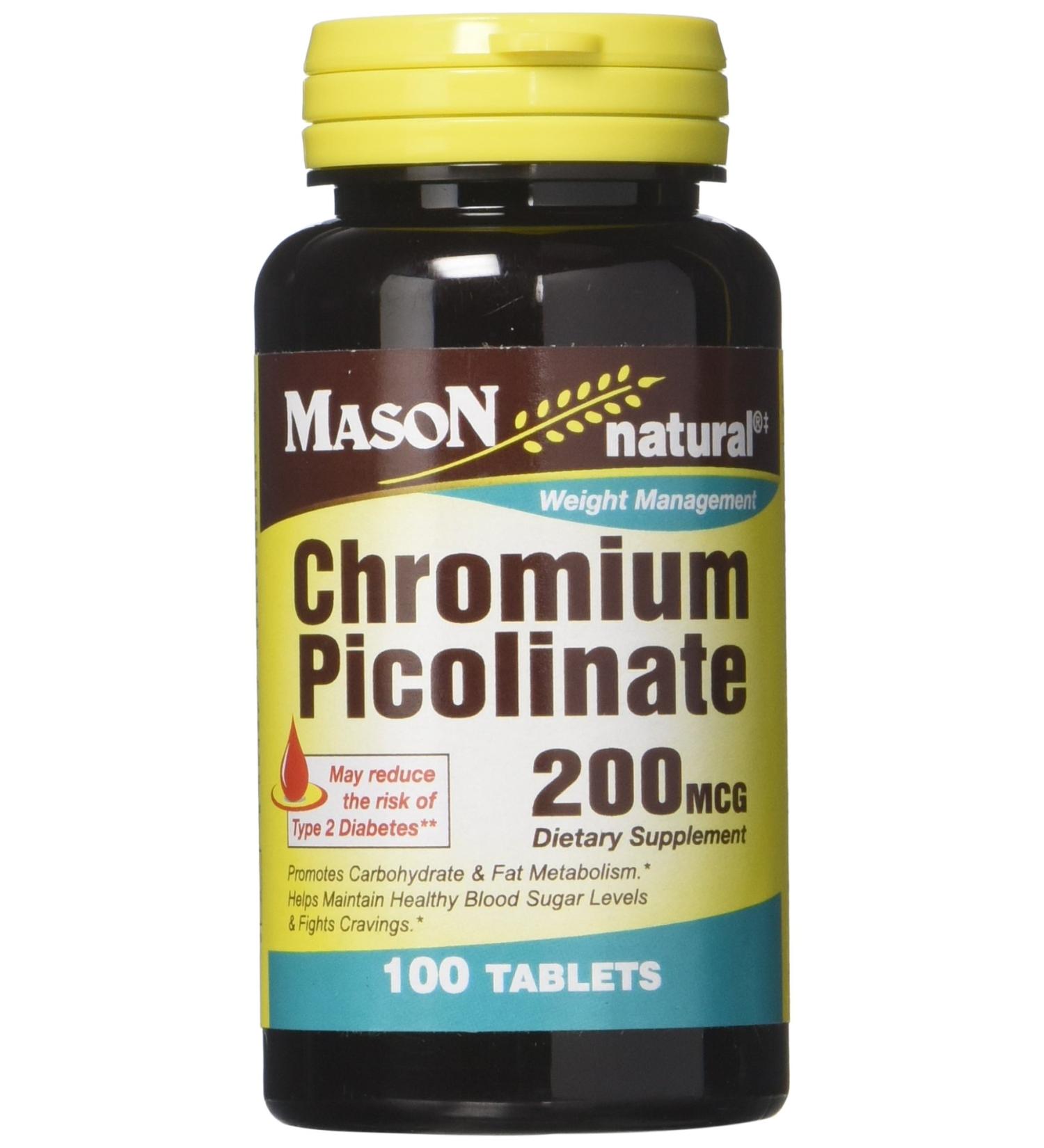 Mason Vitamins Chromium Picolinate Tablets 60 ct - Promotes Healthy Blood Sugar Levels - Buy Online on GoSupps.com