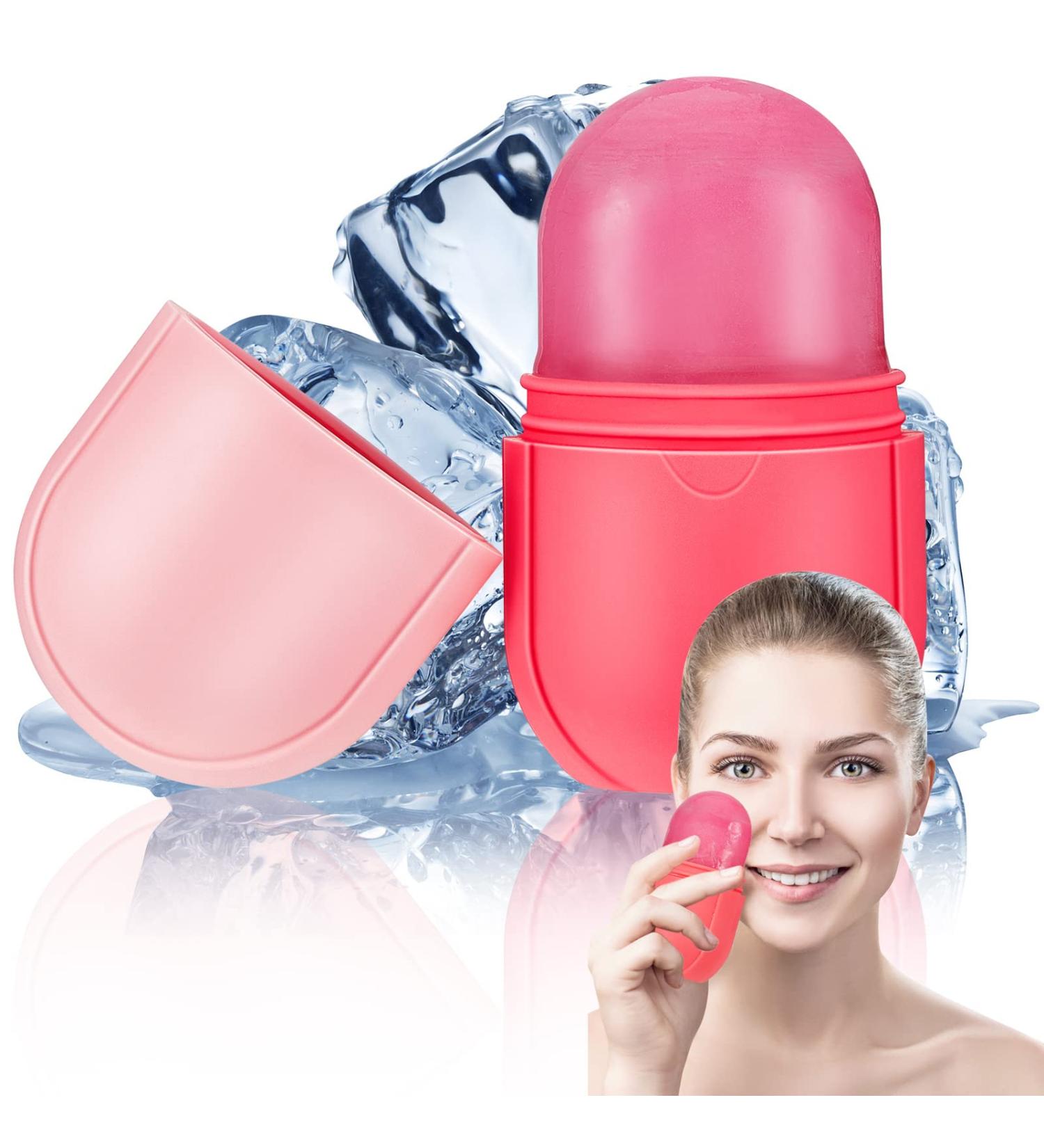 Silicone Ice Face Roller for Skin Care - Pink Beauty Facial Tool for Brightening and Line Removal - Buy Online on GoSupps.com