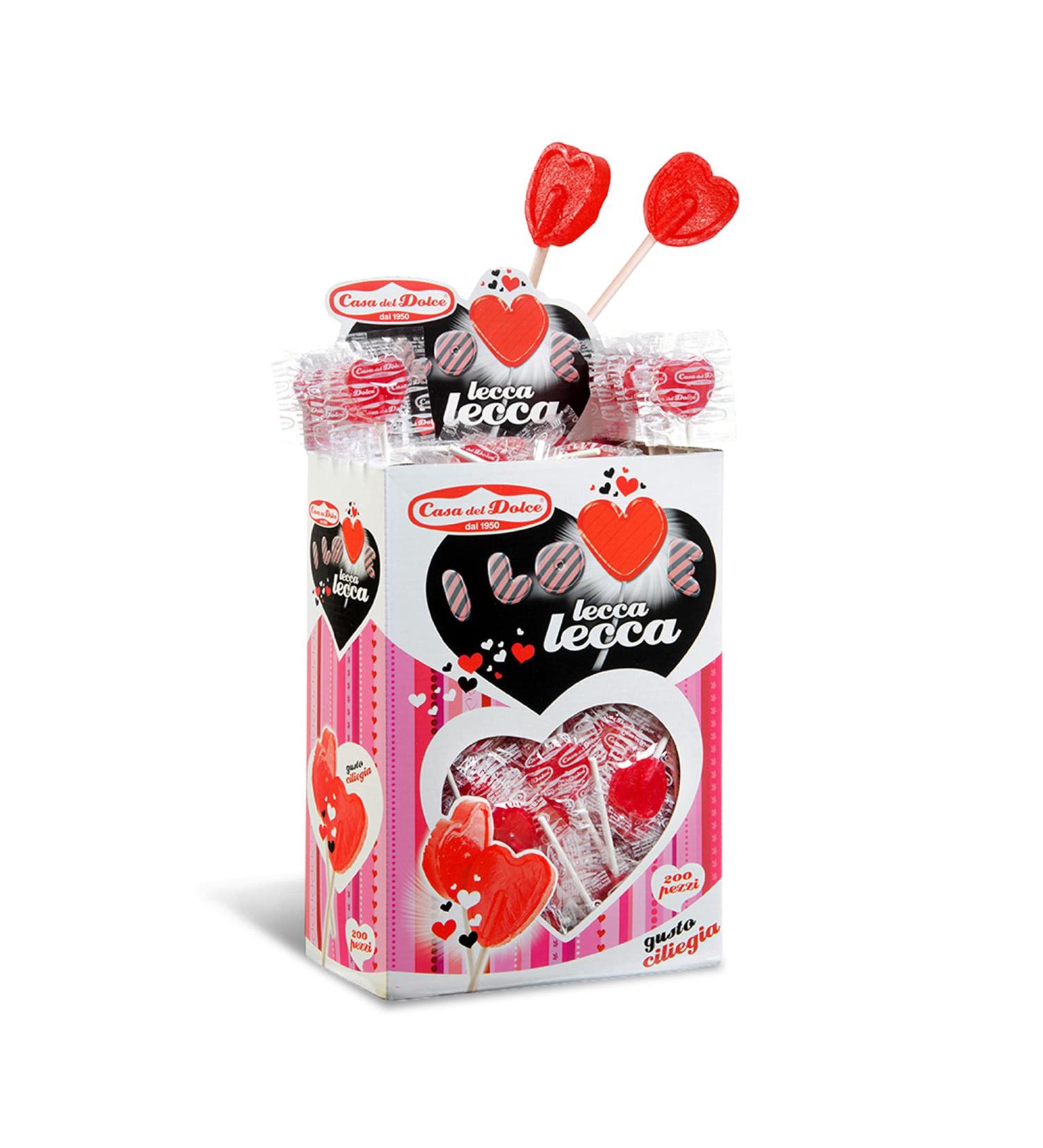 CASA DEL DOLCE Heart Saucette Small Heart Shaped Lollipops Cherry Flavor Box of 200 Pieces Individually Wrapped M - Buy Online on GoSupps.com