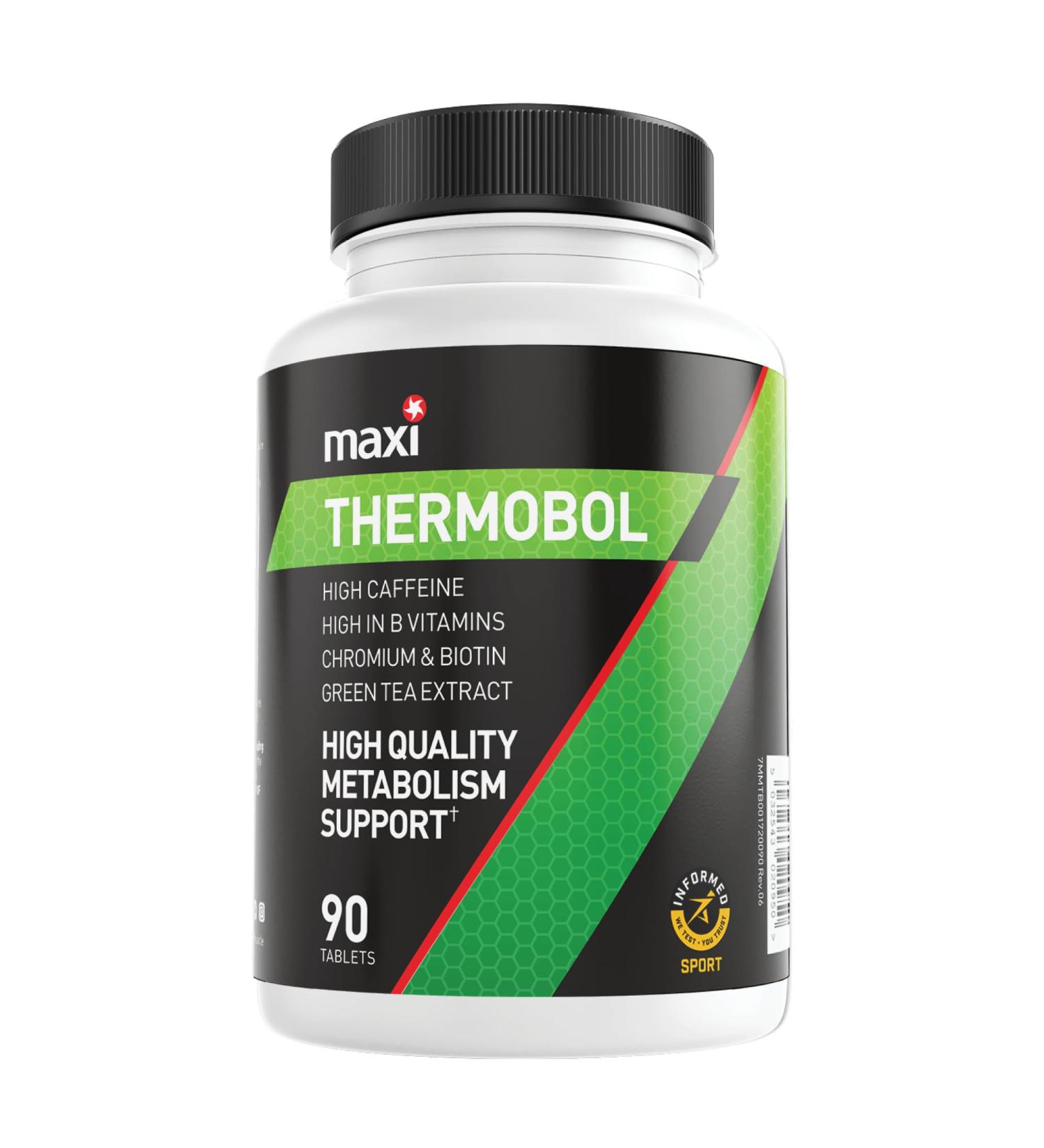 MaxiNutrition Thermobol Metabolism Supplement - Lean Muscle Support with Chromium, Biotin, Green Tea Extract & Caffeine - 90 Tablets - Buy Online on GoSupps.com