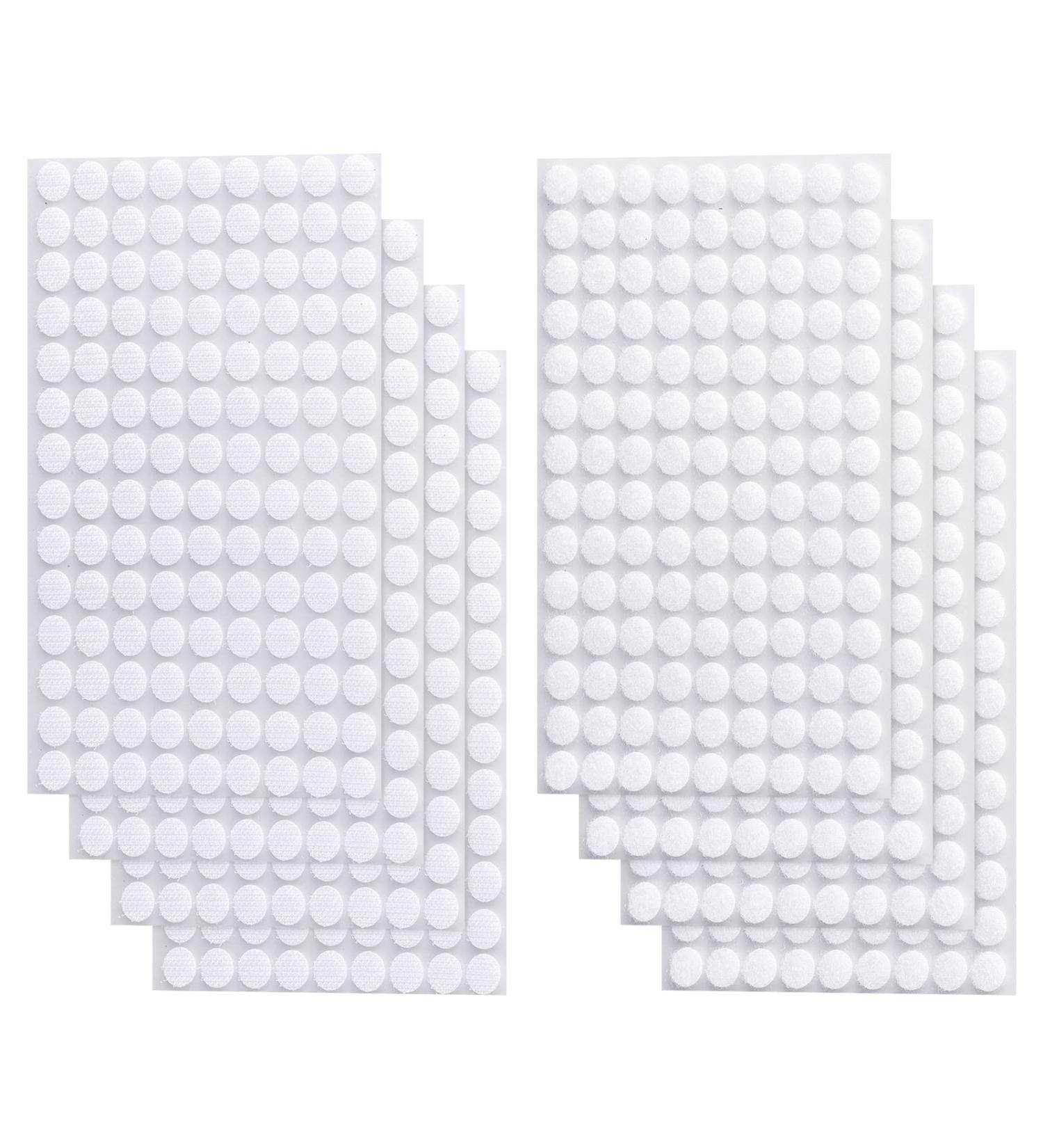 Self Adhesive Dots  1000Pcs(500 Pair Set) 0.39 Inch / 10mm Diameter Hook and Loop Dots Tape  10mm Nylon Sticky Back Coins  Suitable for Classroom  Office  Home  White 0.39 / 10mm - 1000Pcs - Buy Online on GoSupps.com