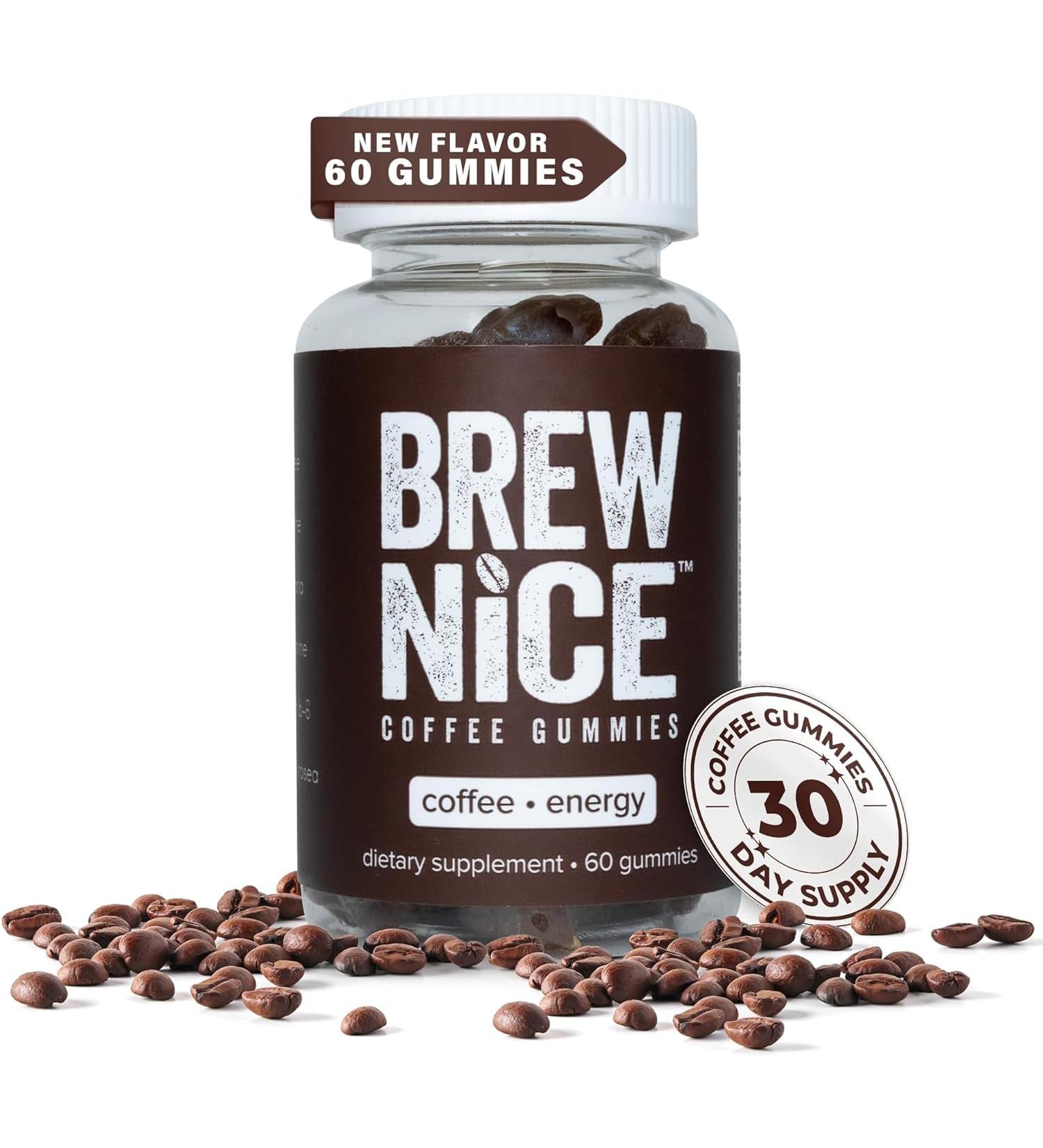 Buy Coffee Gummies - 50mg Caffeine Boost | Energy-Infused with Taurine Guarana & Vitamins - 60 Count - Buy Online on GoSupps.com