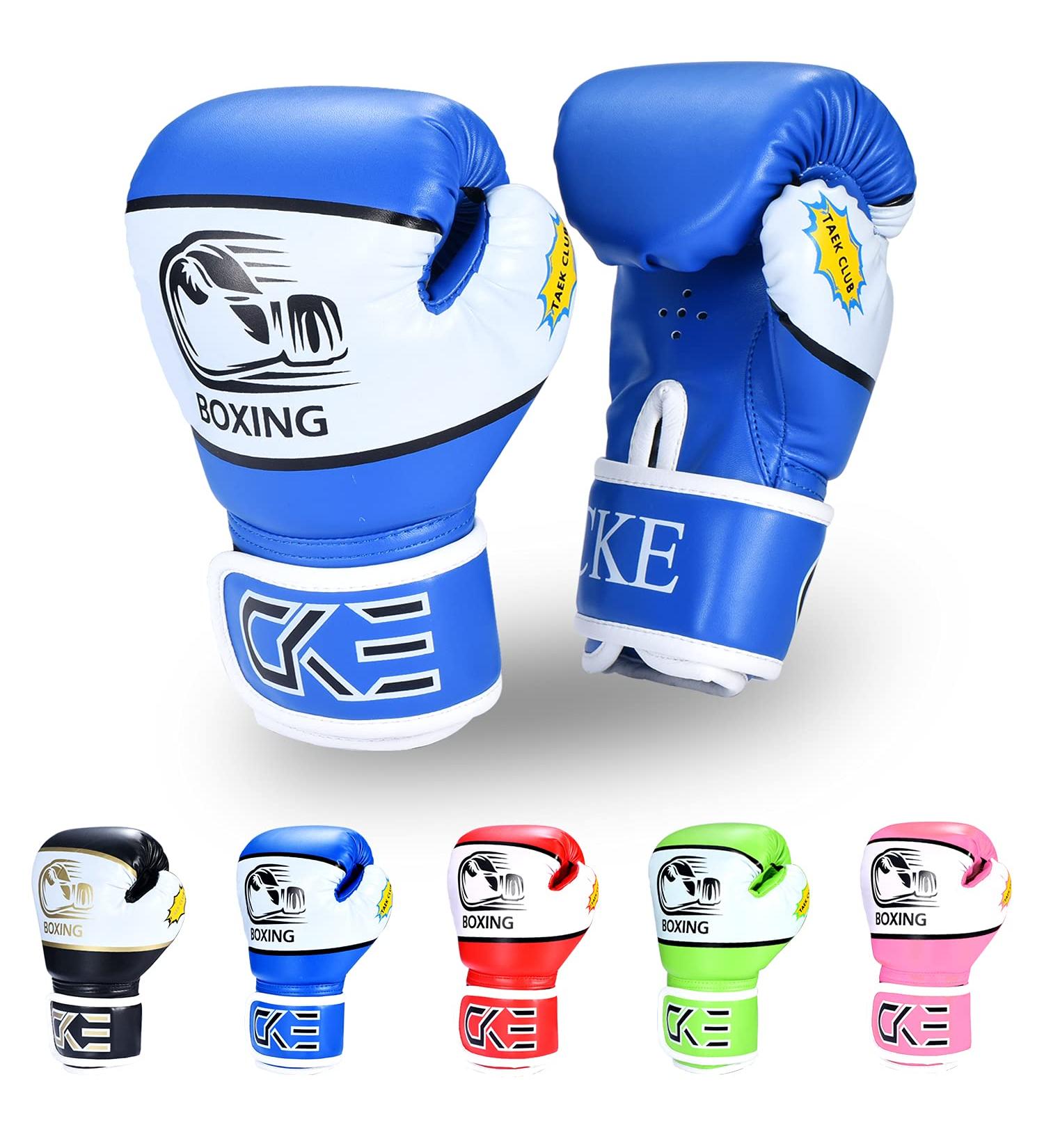 Children's Boxing Gloves for Ages 5-12 | Ccke Training Gloves for Boys & Girls - Kickboxing & Muay Thai - Blue - Buy Online on GoSupps.com