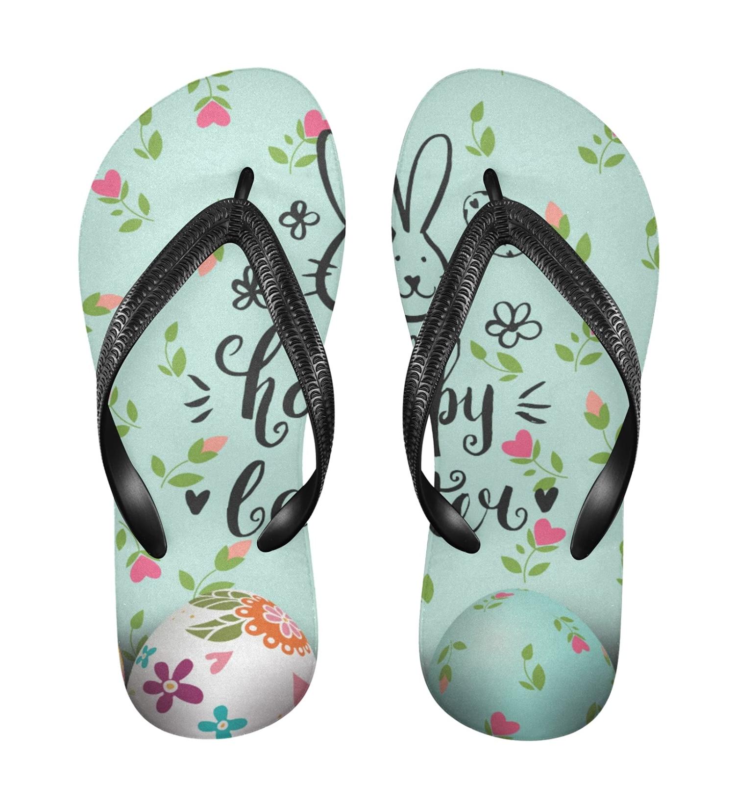 Mnsruu Rabbit Leaf Print Flip Flops Stylish Comfort for Home Hotel Spa and Travel | XS for Men & Women - Buy Online on GoSupps.com