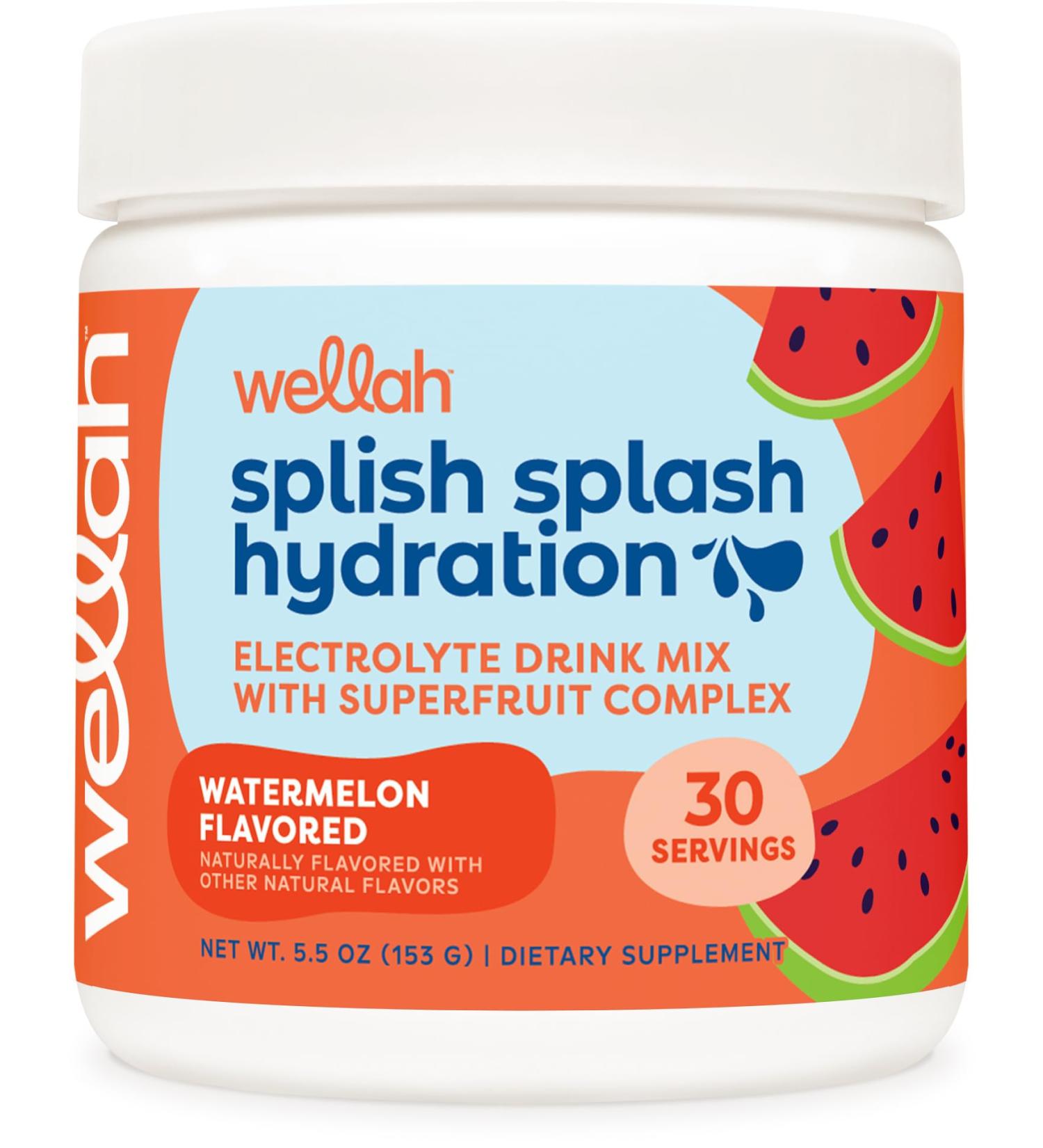Splish Splash Hydration Electrolyte Drink Mix - Watermelon Flavor 30 Servings | Best International Shipping - Buy Online on GoSupps.com