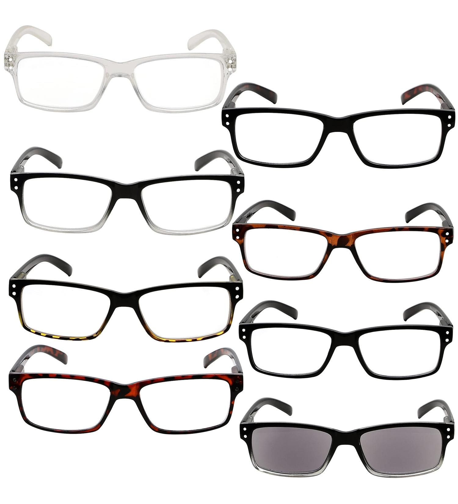 Reducblu Spring Hinge Reading Glasses - 8 Pairs Mix (2.5 Diopters) for Women and Men - Buy Online on GoSupps.com