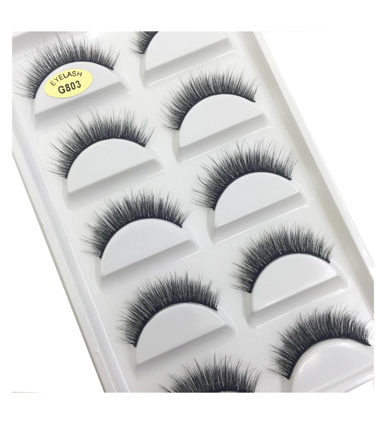 UAMOU 10/50 Boxes 5 Pairs 3D Mink False Eyelashes Soft Lashes Makeup Eyelash Faux Cils Cilios Maquiagem Cheerfully (Color : 5Pairs G803 Size : 100 Boxes 50 Pairs) - Buy Online on GoSupps.com
