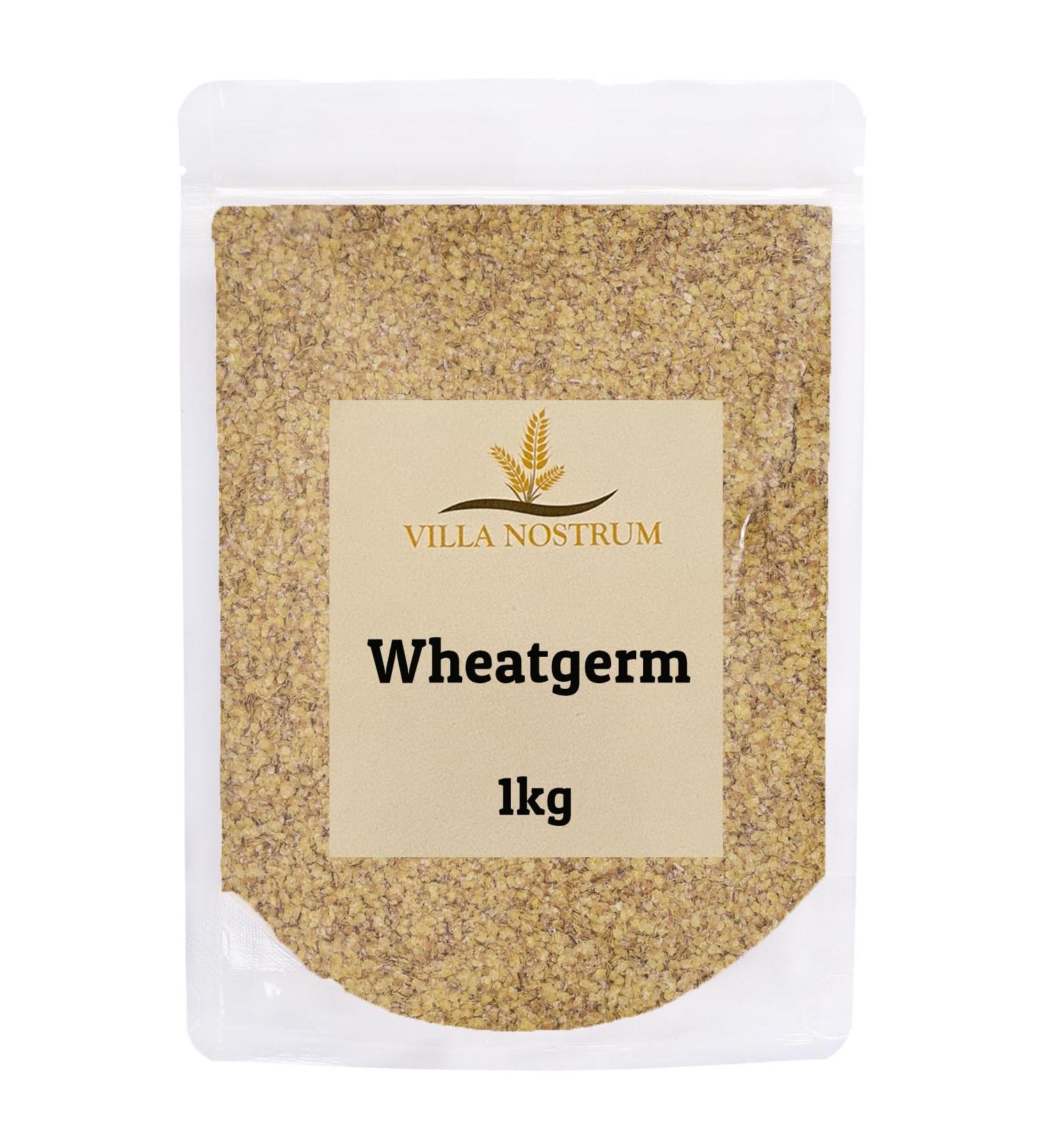 Wheatgerm 1kg for Baking Smoothies Cereals Granolas & Muffins. All-Natural High Fiber Vegan by Villa Nostrum - Buy Online on GoSupps.com
