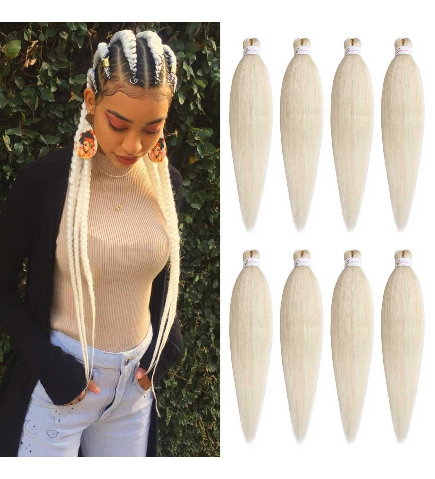 Xtrend 26 Inch 8 Packs Pre Stretched Braiding Hair Blonde Braiding Hair Pre Stretched Yaki Texture Pre-stretched Braids Hair Professional Synthetic Hair Extension Itch Free Hot Water Setting 613# 26 Inch (Pack of 8) 613# - Buy Online on GoSupps.com