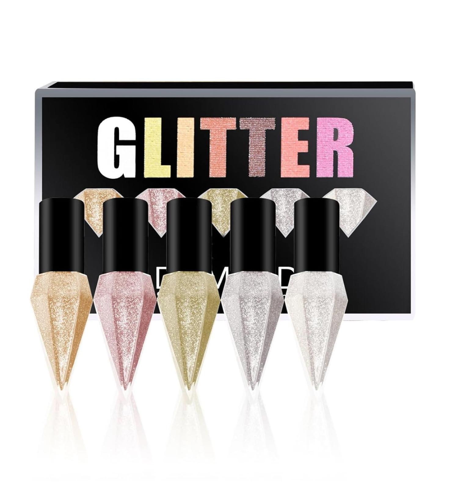 Liquid Glitter Eyeliner Colorful Set Long Lasting Waterproof Makeup Eyeliner Metallic Shimmer Pigment Liquid Eye Liner Pen Quick Drying High Pigmented Sparkle Eyeshadow - Buy Online on GoSupps.com