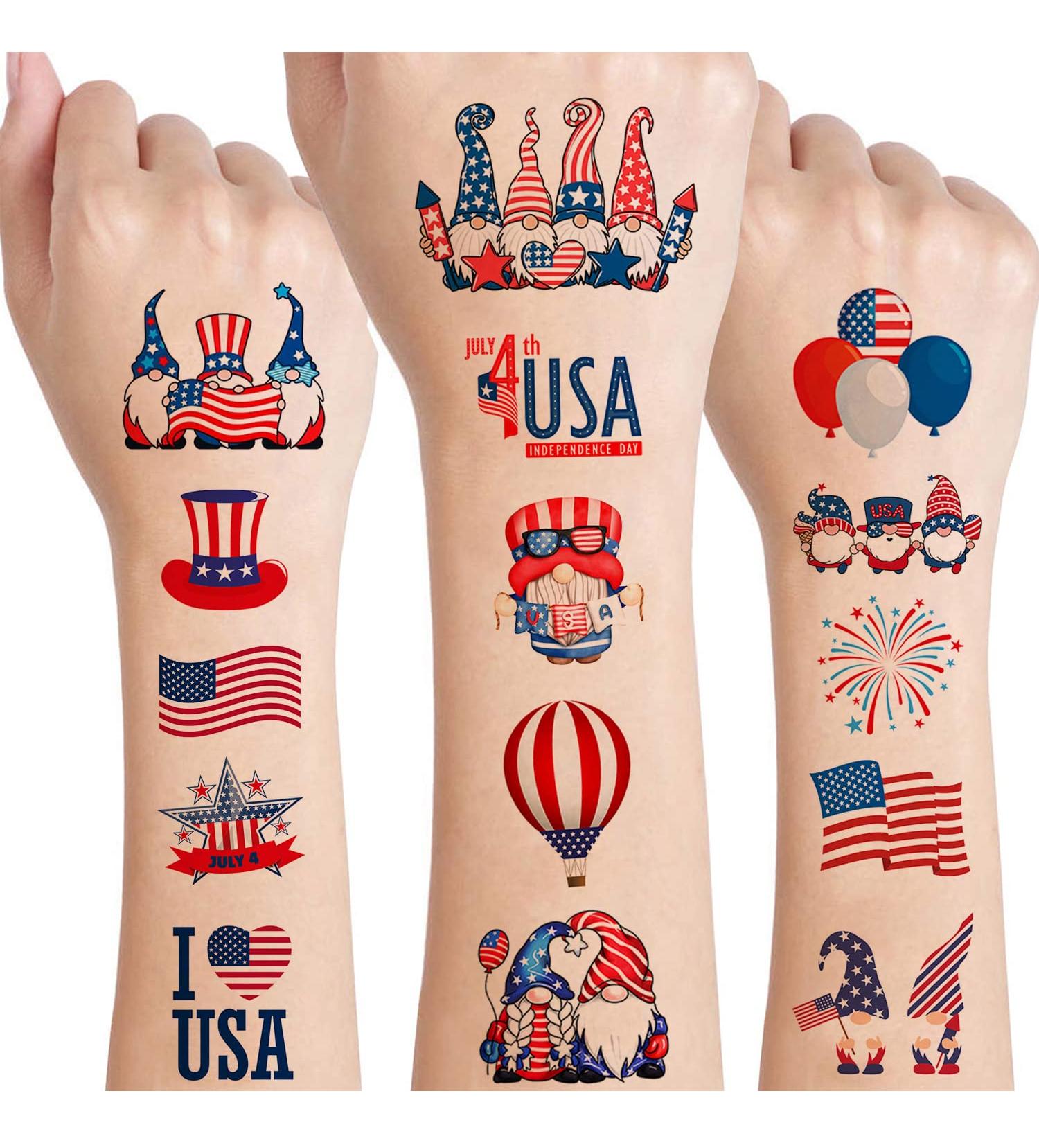 4th of July Temporary Tattoos for Kids & Adults - Patriotic Party Supplies & Decorations - Buy Online on GoSupps.com