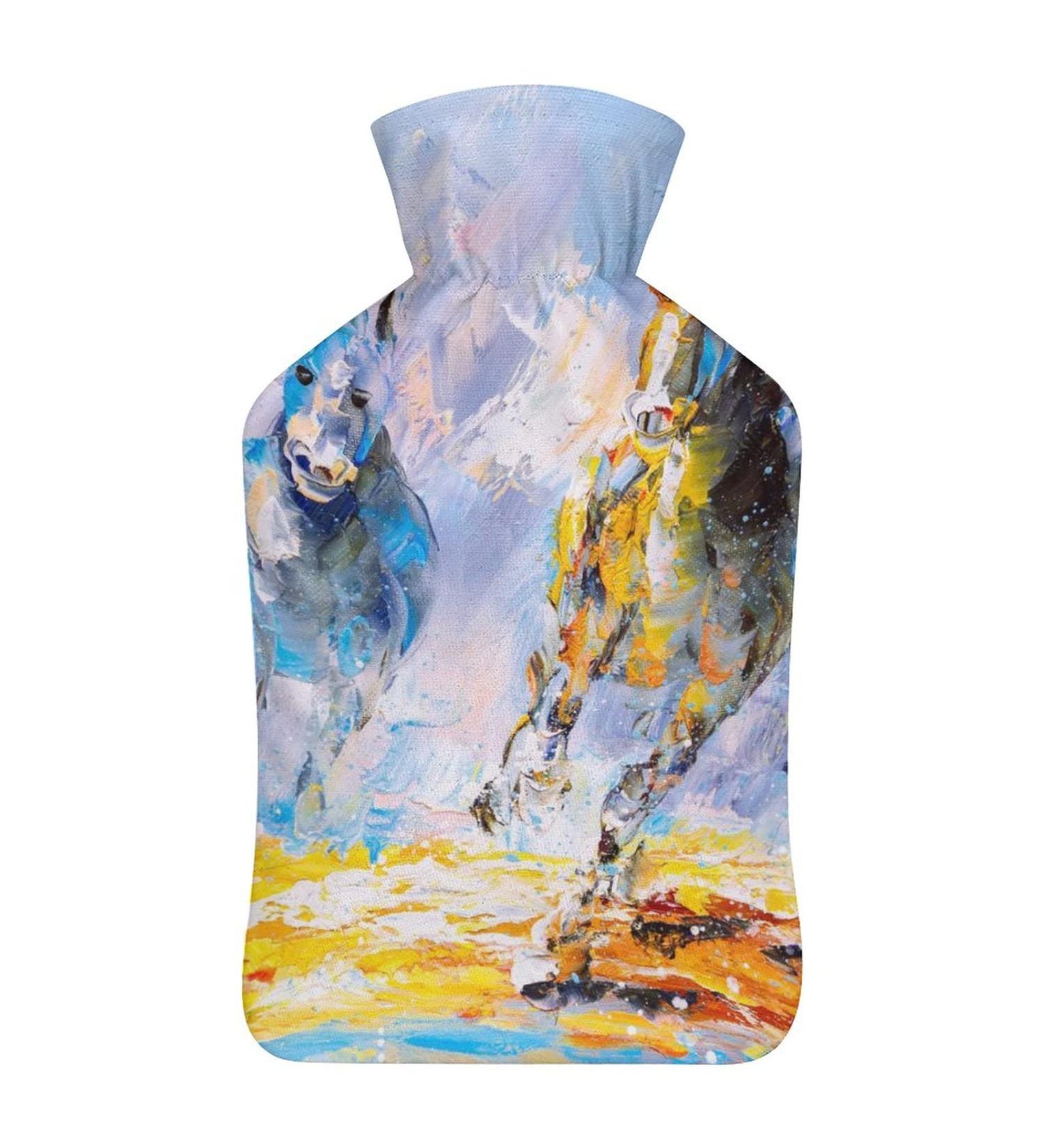 Hot Water Bottle with Lid - Rubber Horse Hot Water Bag for Pain Relief Cramps & Foot Warmer | Hot & Cold Therapy - Buy Online on GoSupps.com