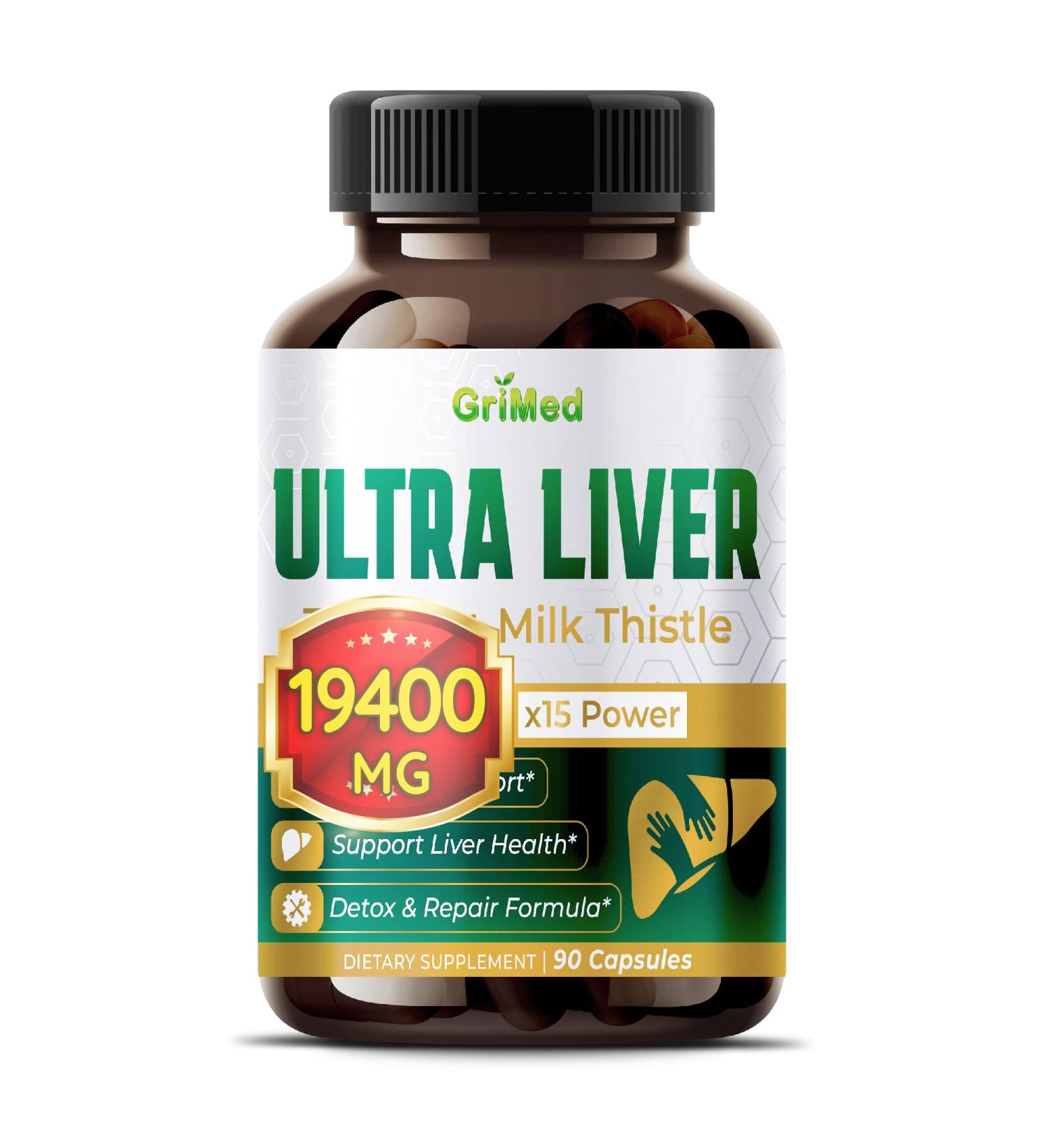 Ultra Liver Support Supplement 19400mg - TUDCA Milk Thistle Blend with Berberine, Ginger, and Turmeric - 90 Count - Buy Online on GoSupps.com