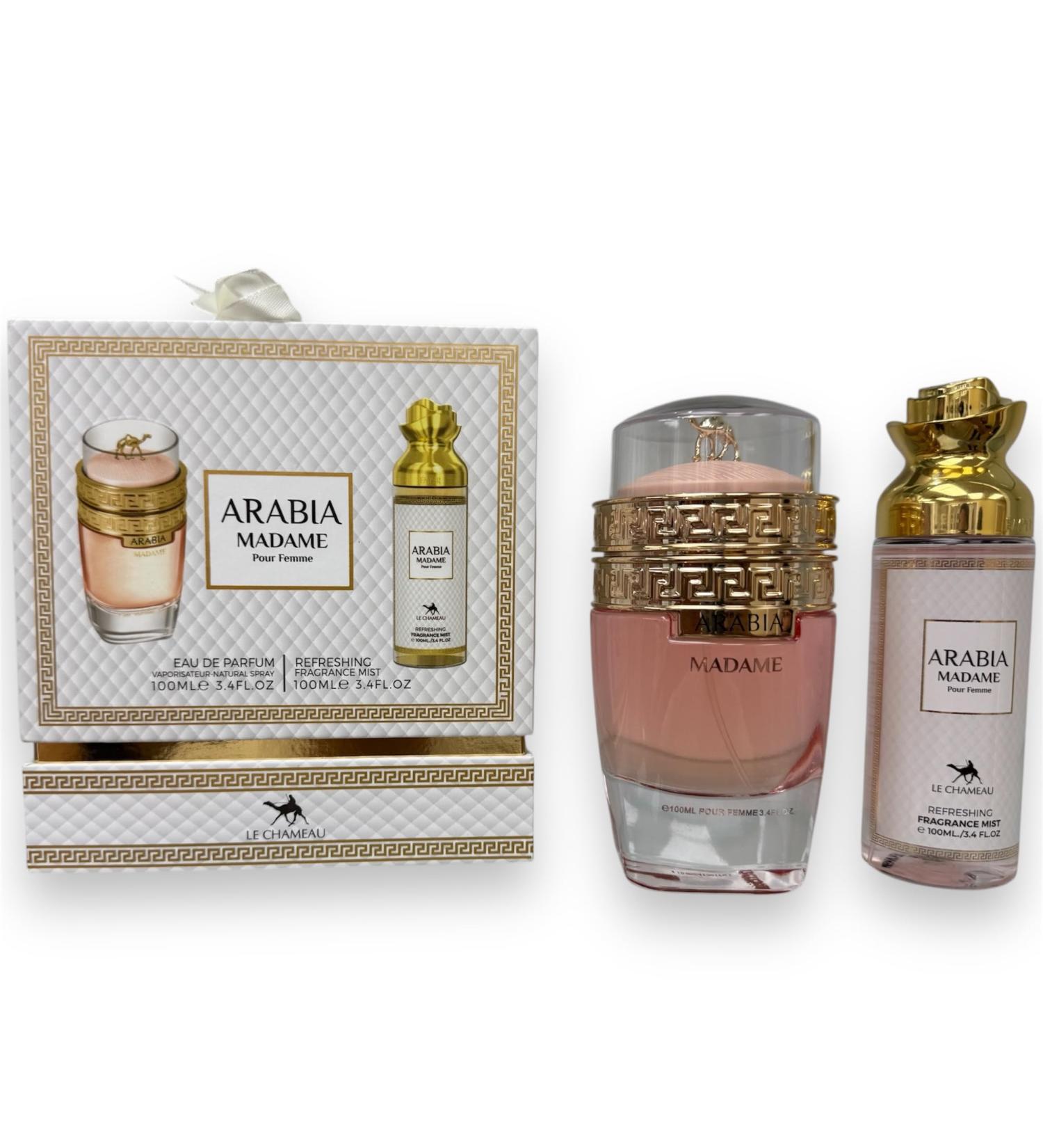 Arabian Madame Gift Set 2 in 1-Eau De Parfum & Body Mist - Original Fragrances From Dubai- Parfum With Notes of Lemon Orange and Vanilla - Buy Online on GoSupps.com