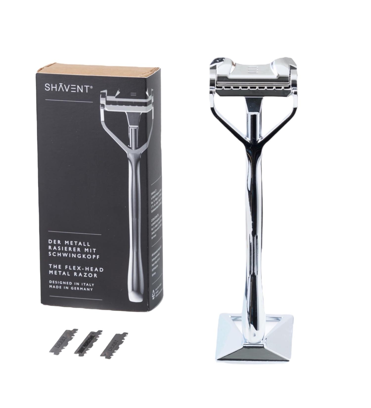 Shavent Original Swing Head Razor - Eco-Friendly Metal Wet Razor for Men Plastic-Free Durable Body Razor with Affordable Blades - Made in Germany - Buy Online on GoSupps.com