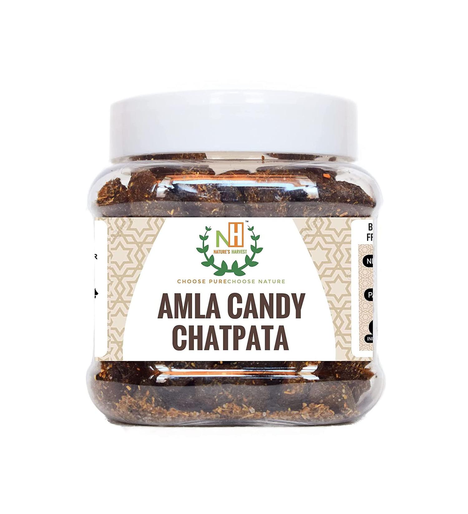 NATURE'S HARVEST: Chatpata Amla Candy (Salted & Spicy Indian Gooseberry) (250G)_Packing May Vary