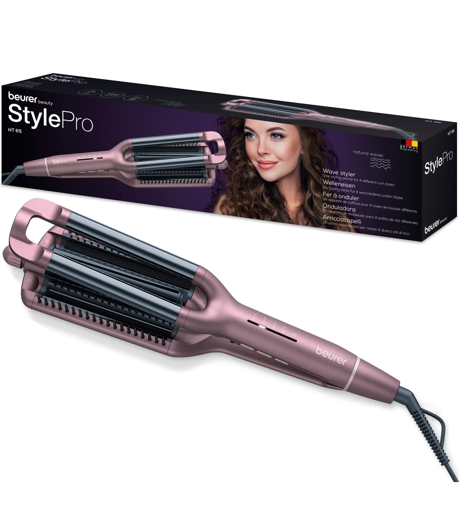 Beurer HT 65 hair curling iron for styling 4 different wavy styles temperature levels of 160-210 C for each hair type cer - Buy Online on GoSupps.com