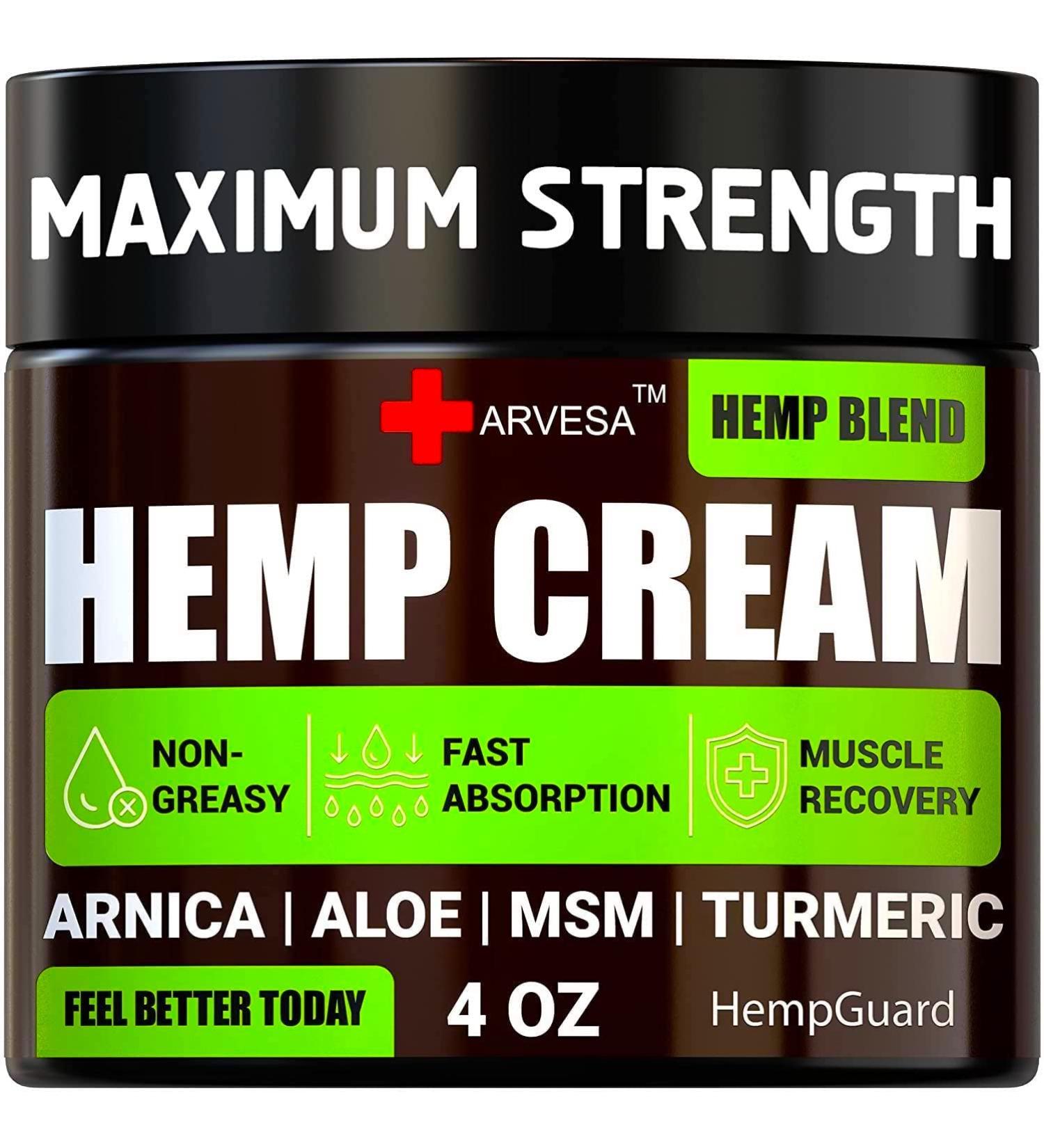 High Strength Natural Hemp Cream for Muscles, Joints, and More - Made in the USA with Arnica, Emu Oil, and Turmeric - Buy Online on GoSupps.com