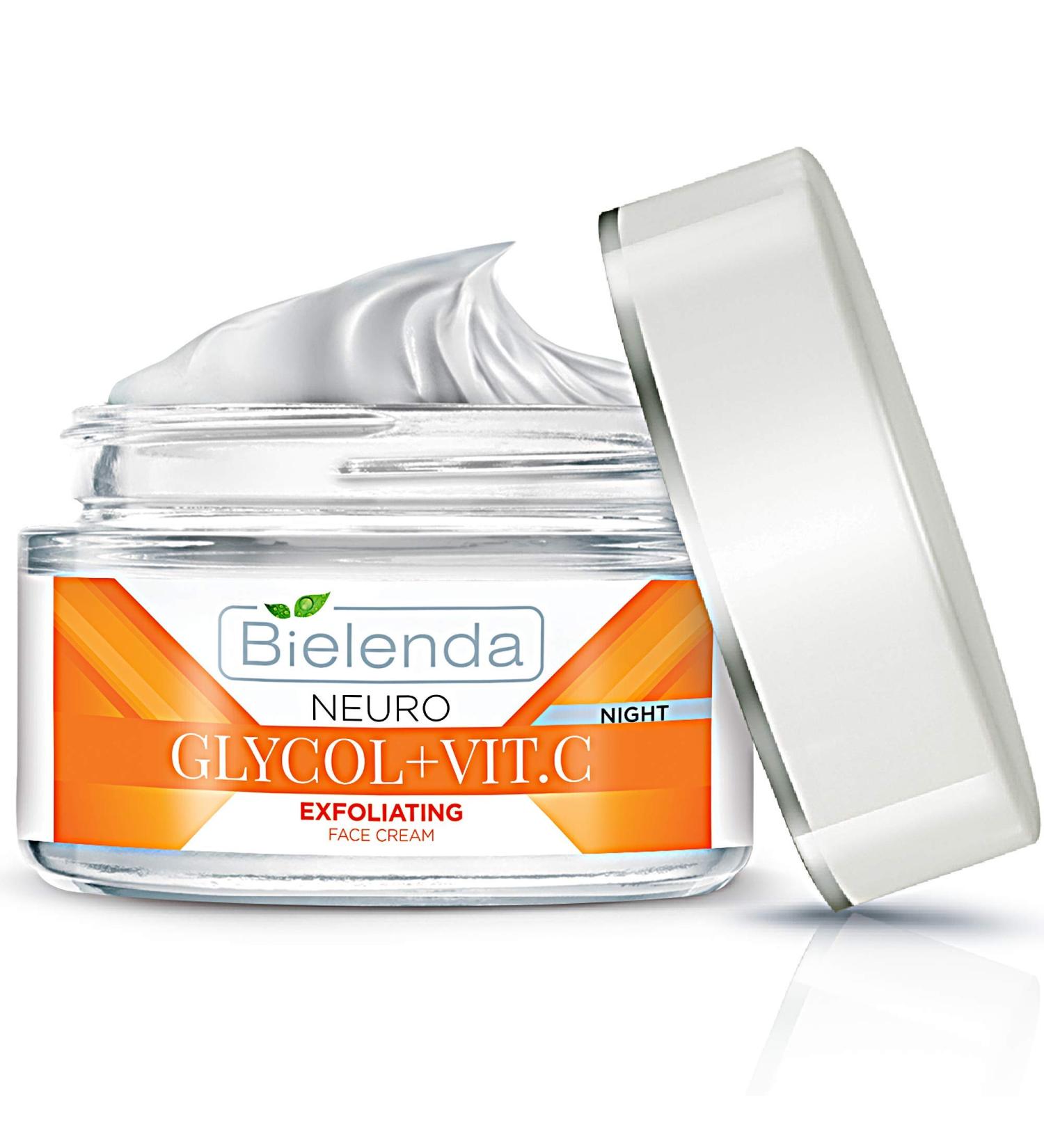 Bielenda Neuro Glicol Face Cream The Skin Is Deeply Revitalized Wrinkles Are Smoothed Out Discolorations Reduced + Vit. C Exfoliating Face Cream - Corrector For Night - 50 ml - Buy Online on GoSupps.com