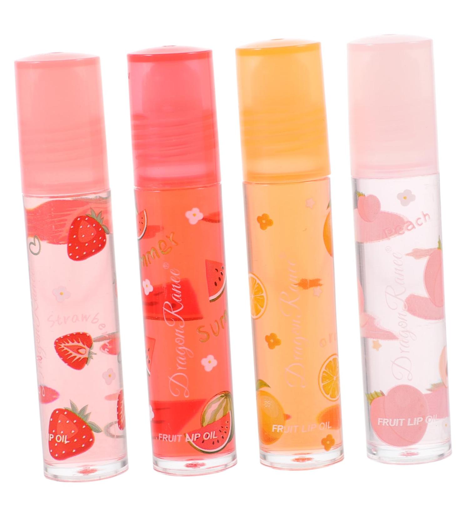 4pcs Fruit Lip Balm & Gloss - Moisturizing Lip Protectors | Transparent Lipstick - International Shipping Available - Buy Online on GoSupps.com