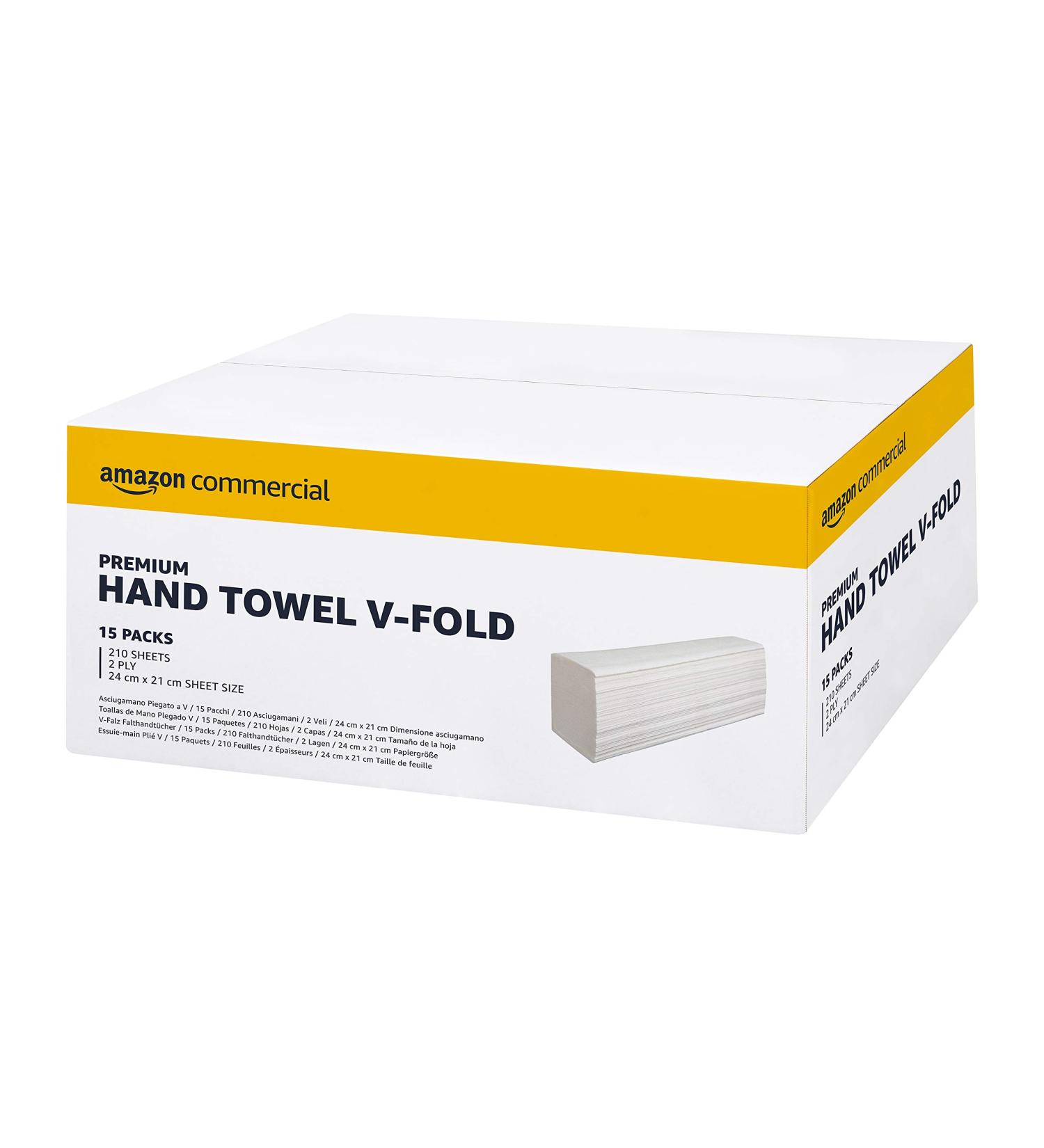Buy AmazonCommercial 2-Ply Interfold V-Falz Paper Towels 3150 Sheets 15 Packs | Pure Cellulose 210 Sheets/Pack White International Shipping Available - Buy Online on GoSupps.com