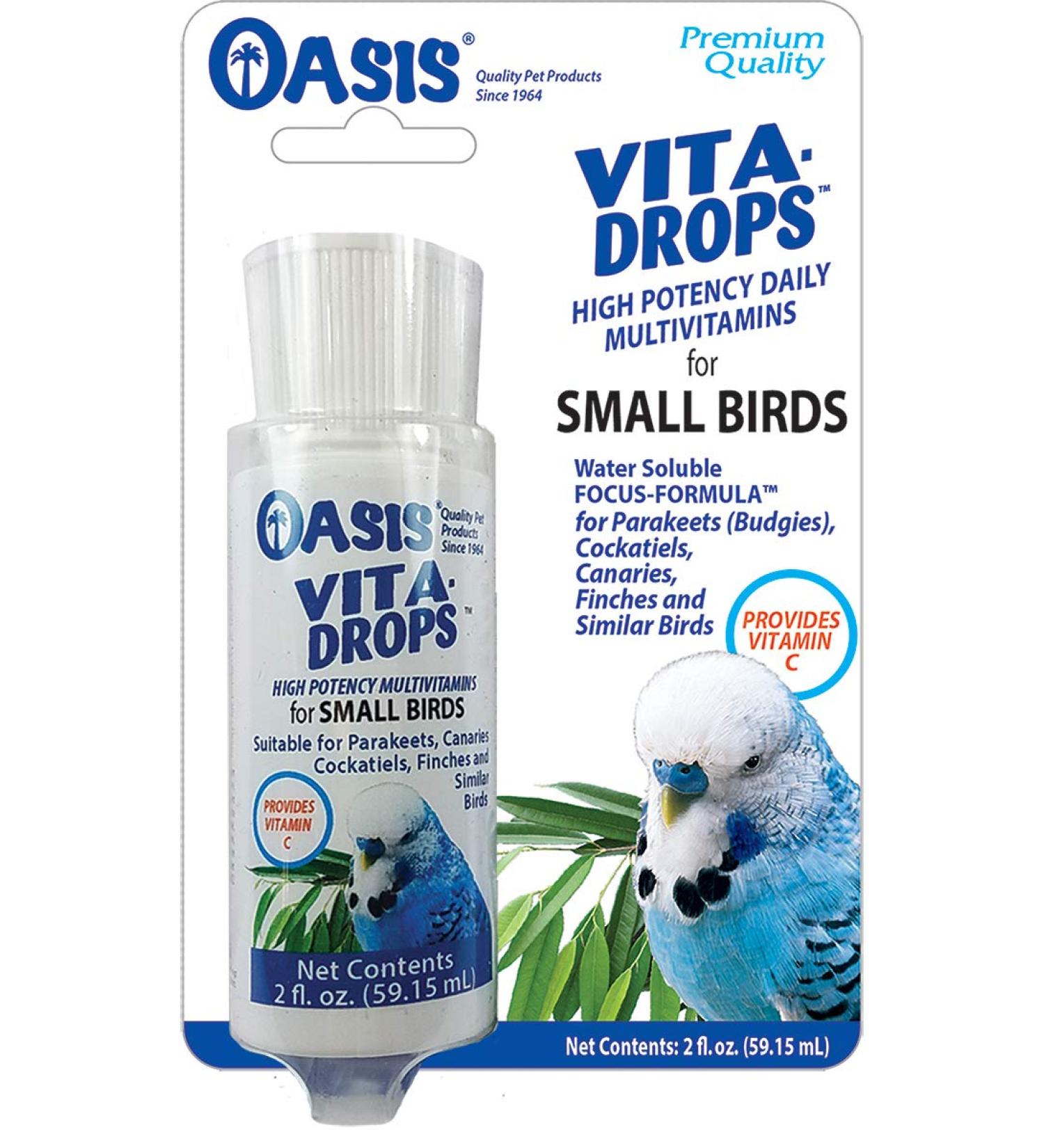 OASIS #80257 Vita Drops for Small Birds - 2oz Liquid Multivitamin - Buy Online on GoSupps.com