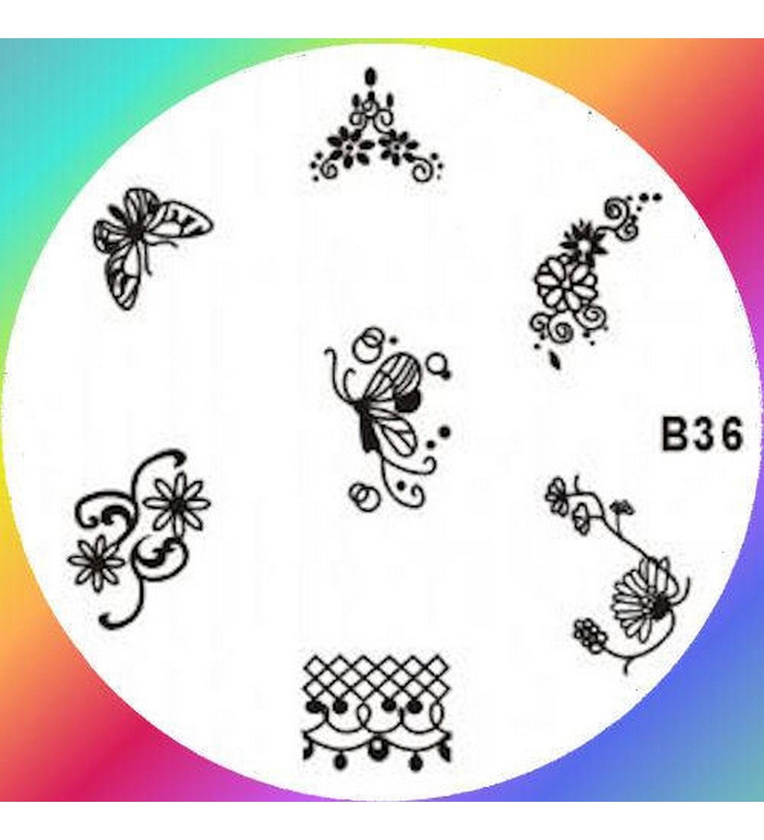 STAMPING STENCIL # B-36 Butterflies flower tendrils lace