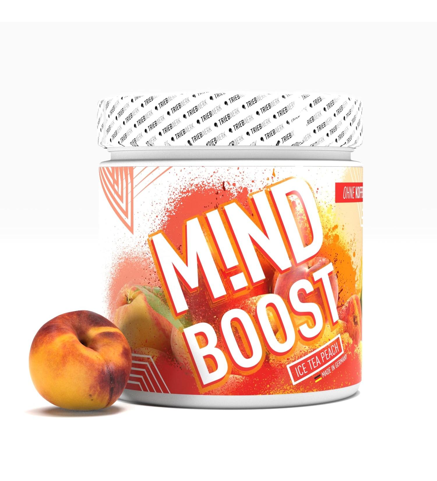 MIND BOOST | Concentration drink | 500mg L-tryptophan | Caffeine free | with nootropics (Ice Tea Peach)