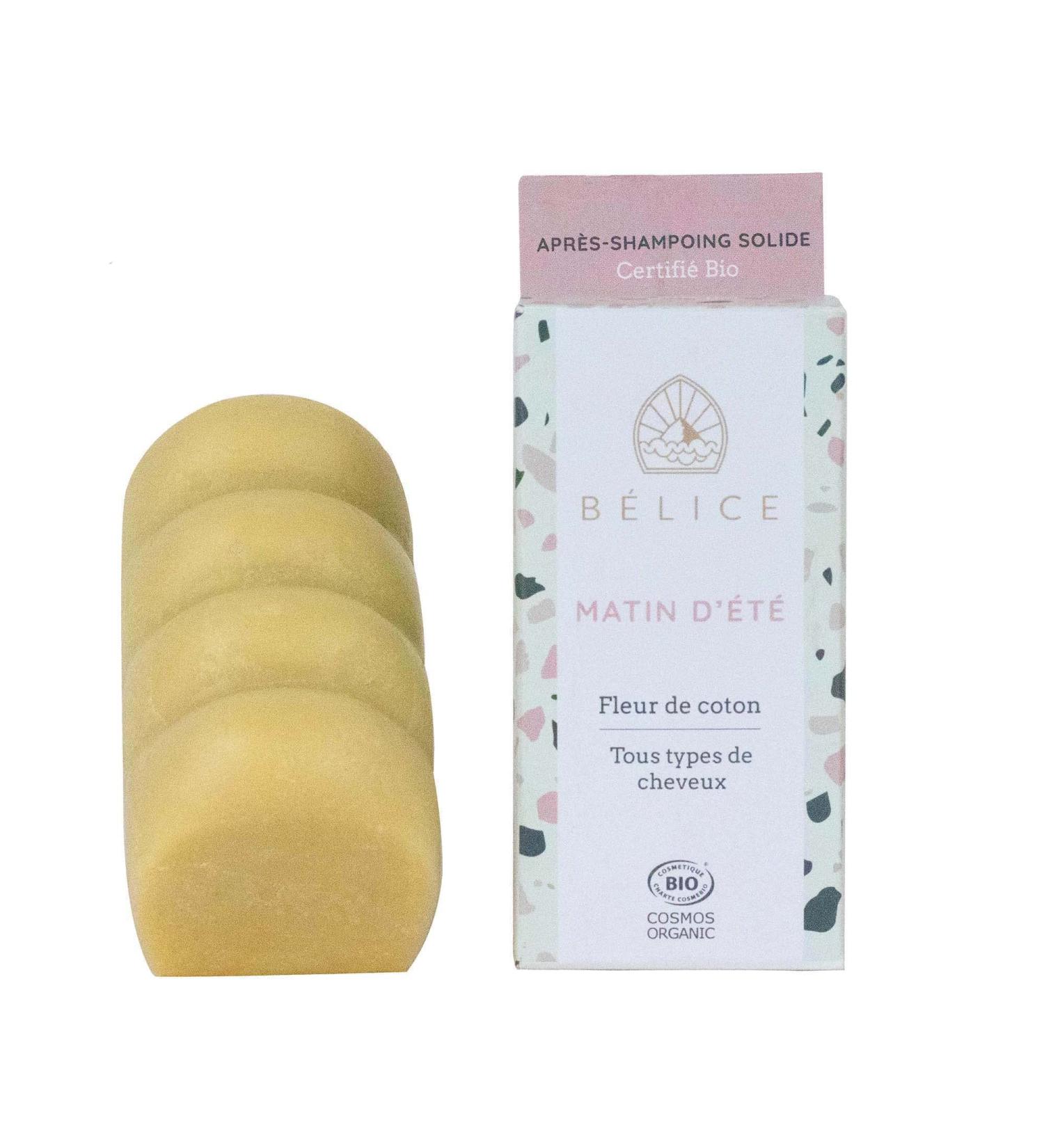 Bélice - Solid conditioner Summer morning with shea and hemp - all hair types - 95g - Certified Organic