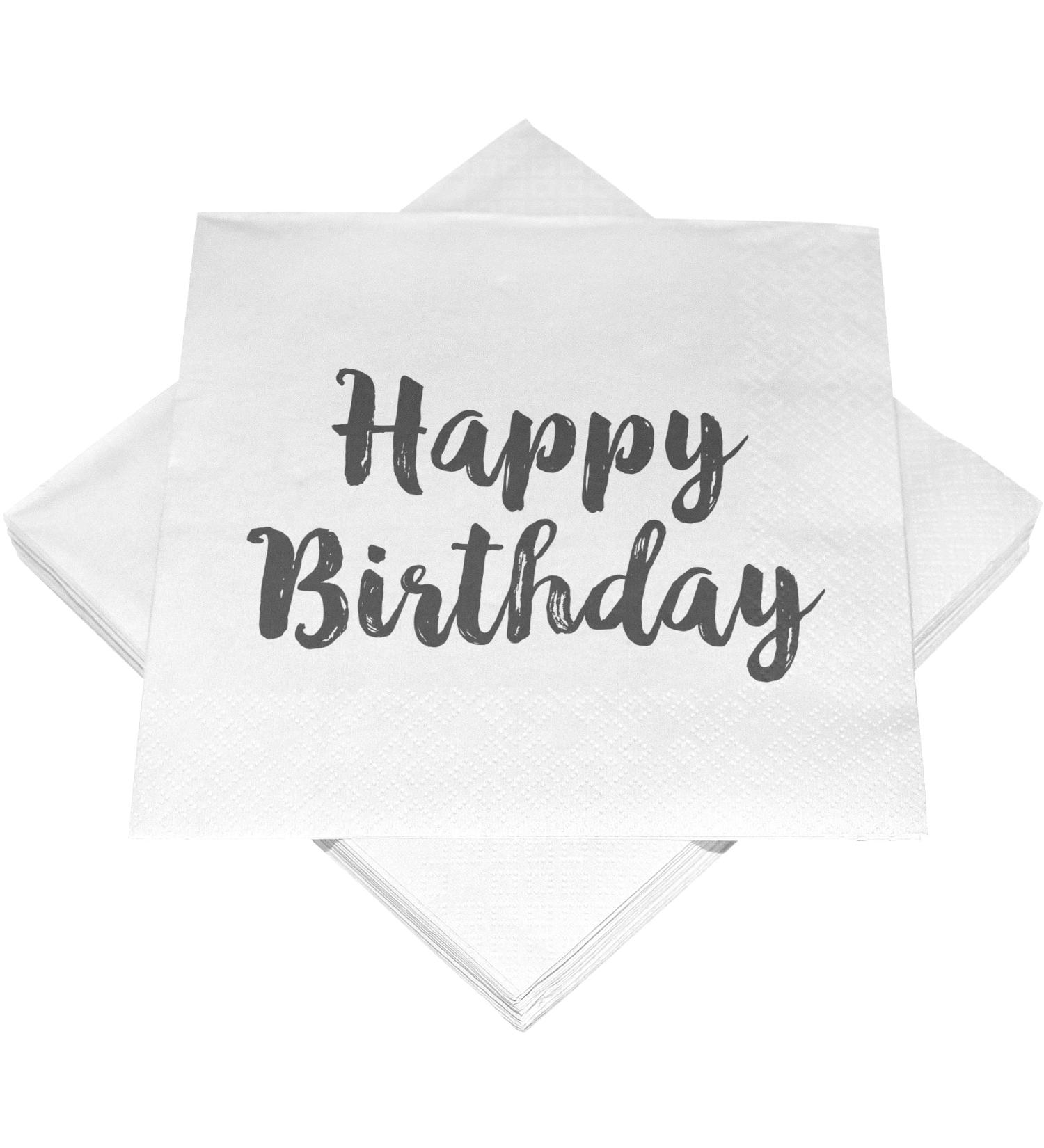 HEKU 'Happy Birthday' cocktail napkins 3-ply 25x25cm 150 pieces I Stylish design I Ideal for celebrations I Conveniently packaged