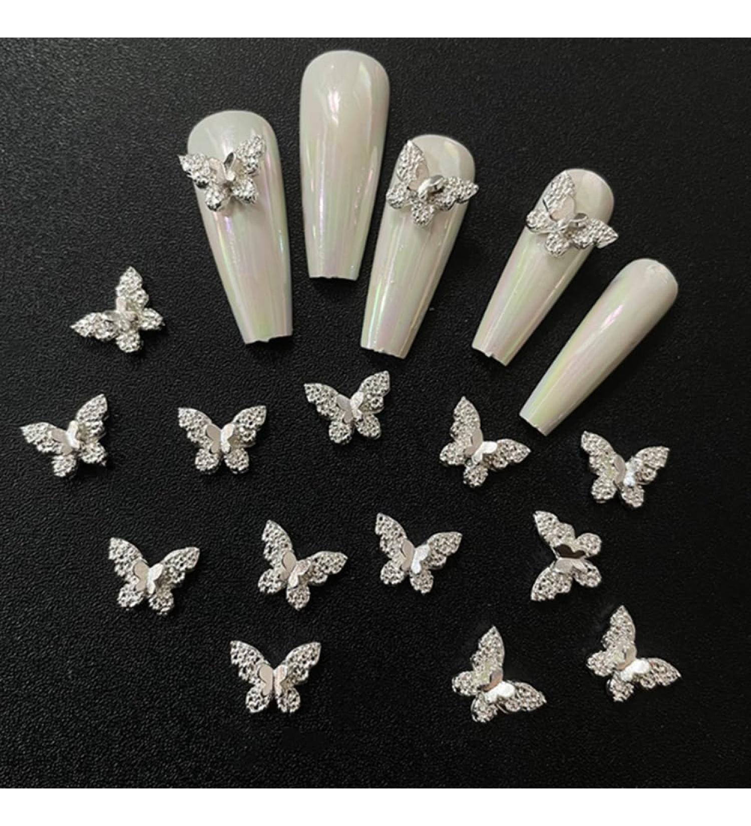 20 Pieces Nail Art Charms - Street Stones Cross-Nail Trailers Bear & Butterfly Nail Gems for DIY Decor - Buy Online on GoSupps.com
