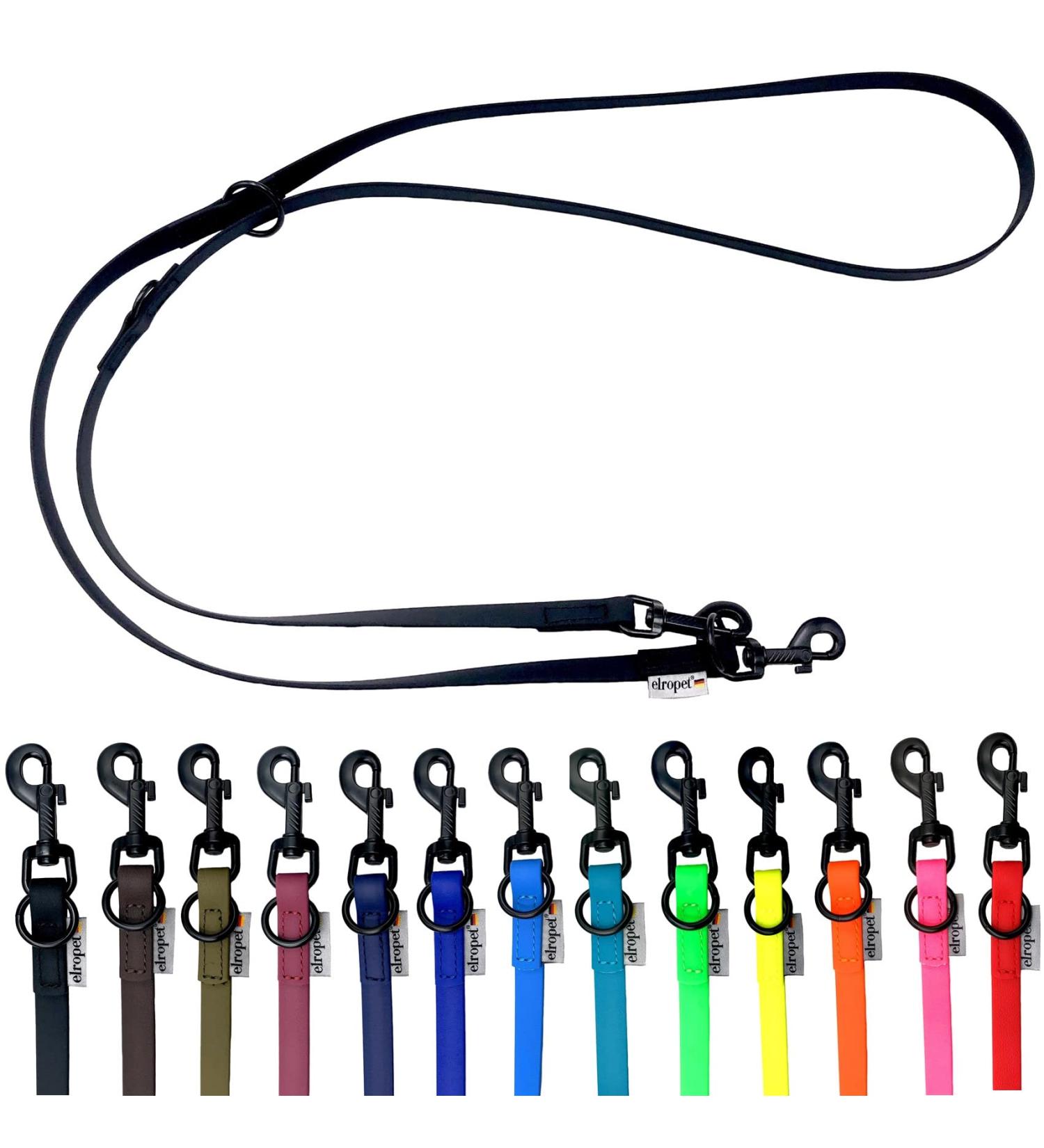Biothane Dogeline Adjustable Leash for Small & Large Dogs - 2m/2.40m/2.80m/3.50m/5m - Durable Black 9mm Option - Buy Online on GoSupps.com