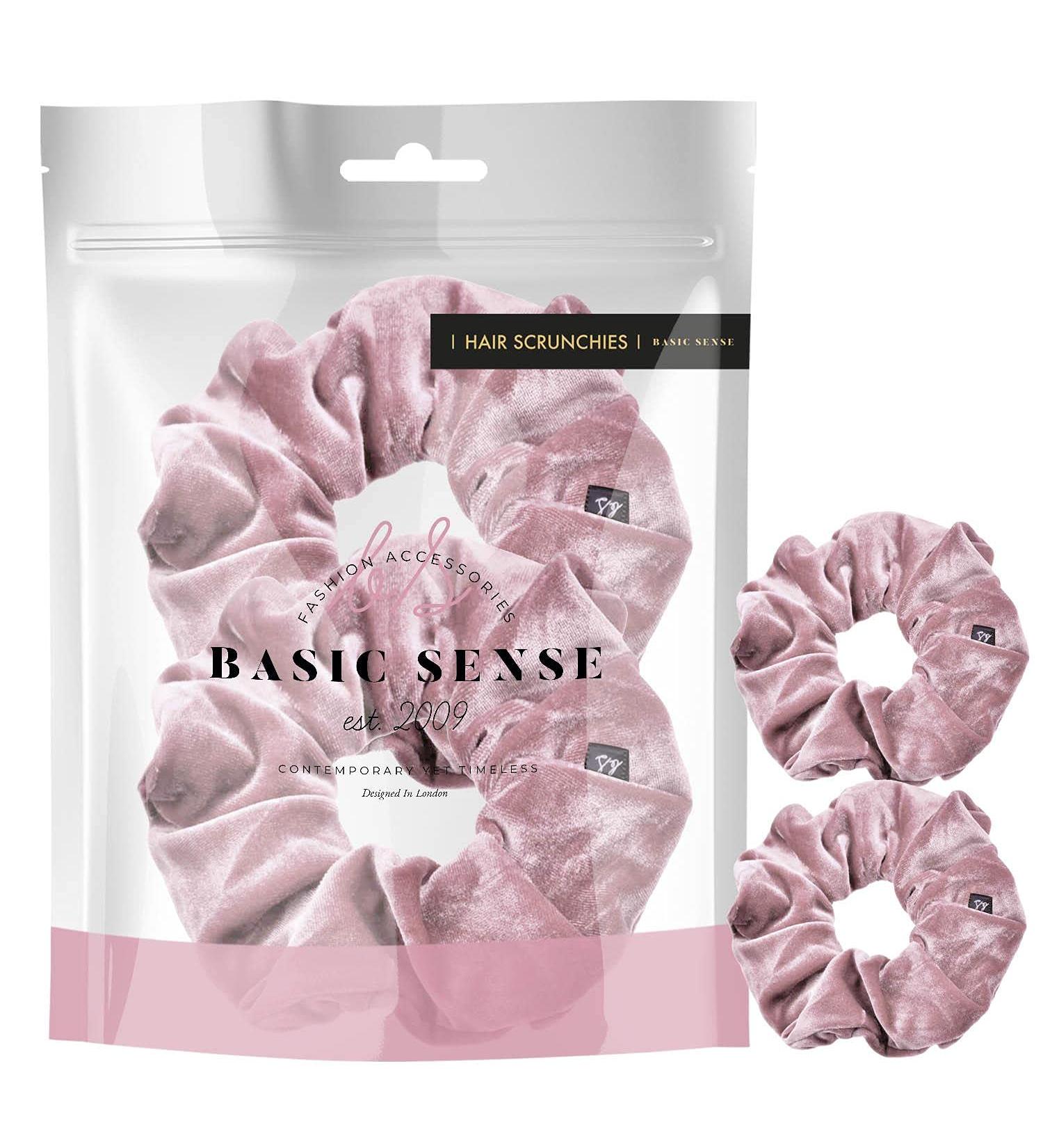 2PCS Large Velvet Hair Scrunchies in Dusky Pink for Women, Girls, and Kids - Buy Online on GoSupps.com