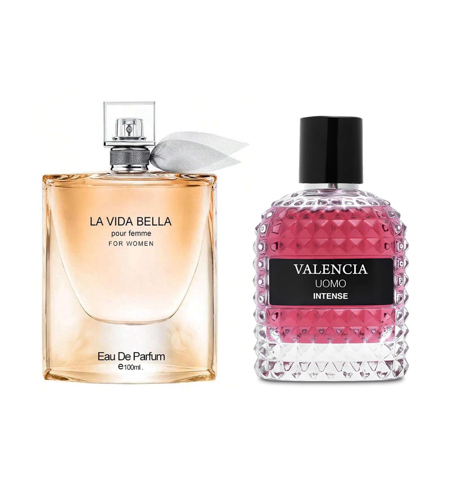 Women's Perfume La Vida Bella& Valencia Uomo Intense Combo Set Eau De Parfum Long Lasting Fragrance 3.4 Fl Oz Spray Each for Daily Used la vida bella&Valencia Uomo Intense - Buy Online on GoSupps.com