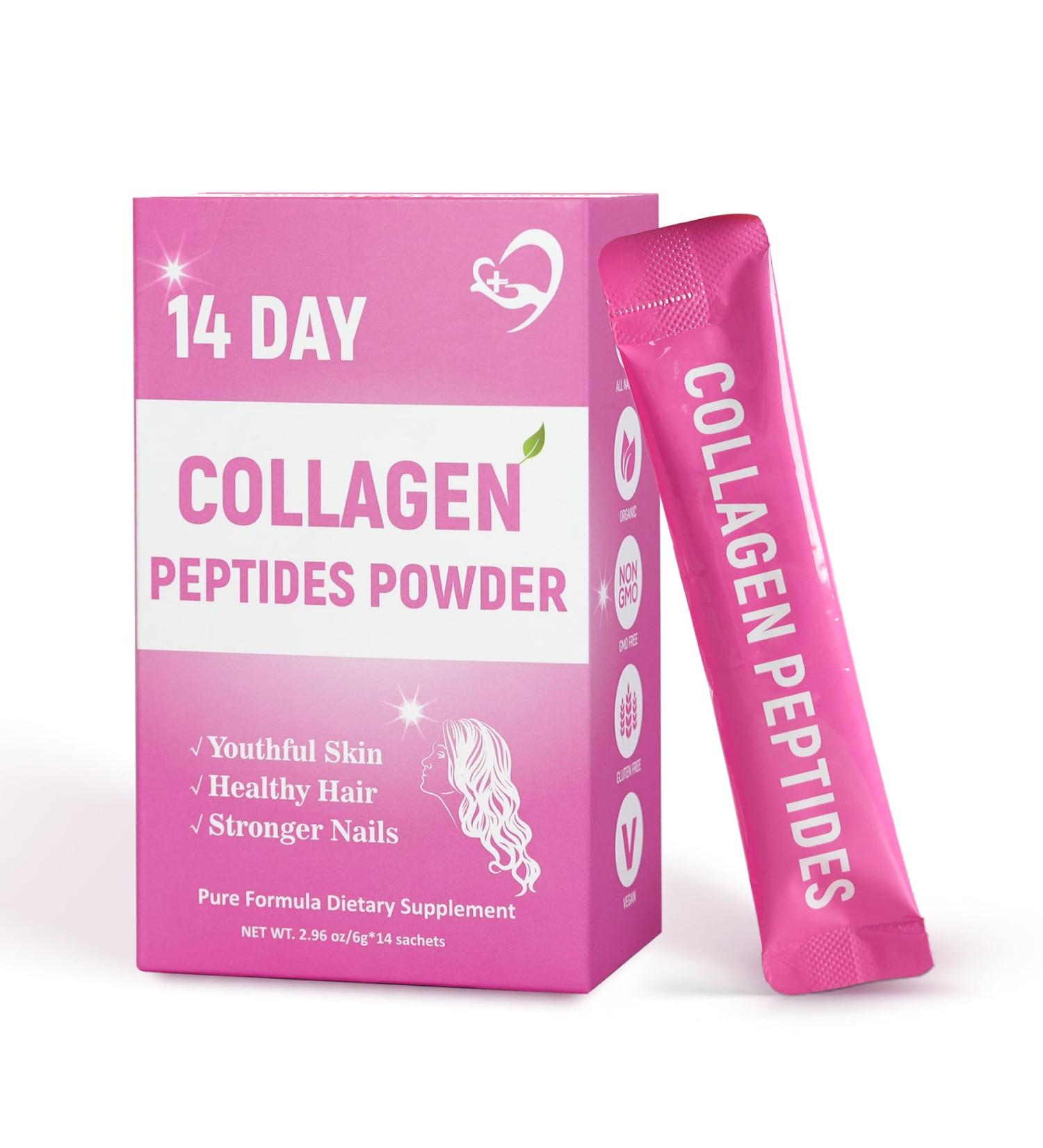 Laicuherb 14 Day Collagen Peptides Powder, Collagen for Women Promotes Skin, Hair, Nail Health, Collagen Powder, Collagen Hydrolyzed Collagen Powder, Non-GMO - Buy Online on GoSupps.com