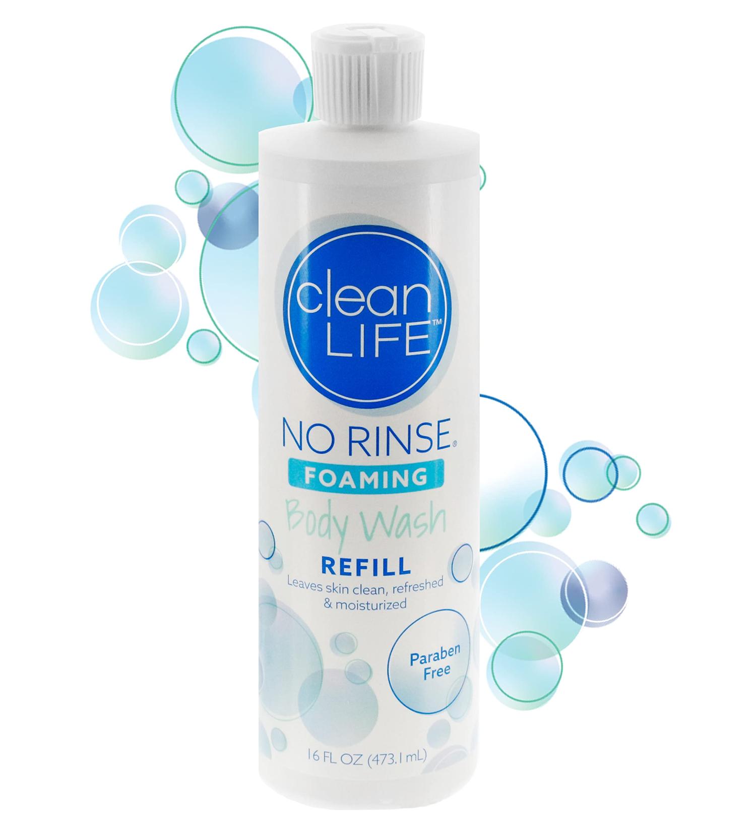 16oz No-Rinse Foaming Body Wash REFILL | Moisturizing & Refreshing | Rinse-Free Formula - Buy Online on GoSupps.com