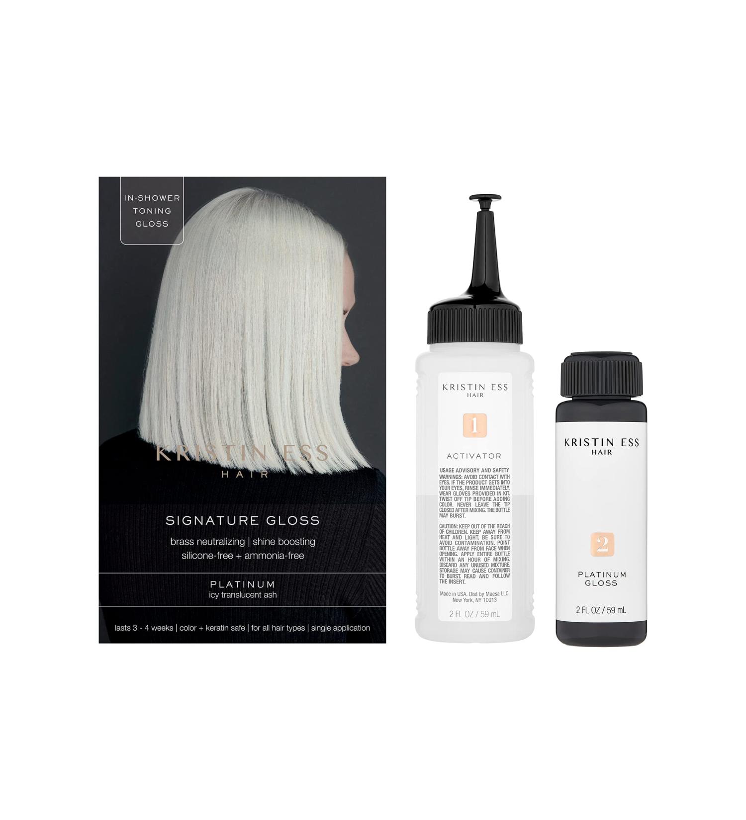 Kristin Ess Platinum Icy Translucent Ash Hair Gloss - The One Signature Formula - Buy Online on GoSupps.com
